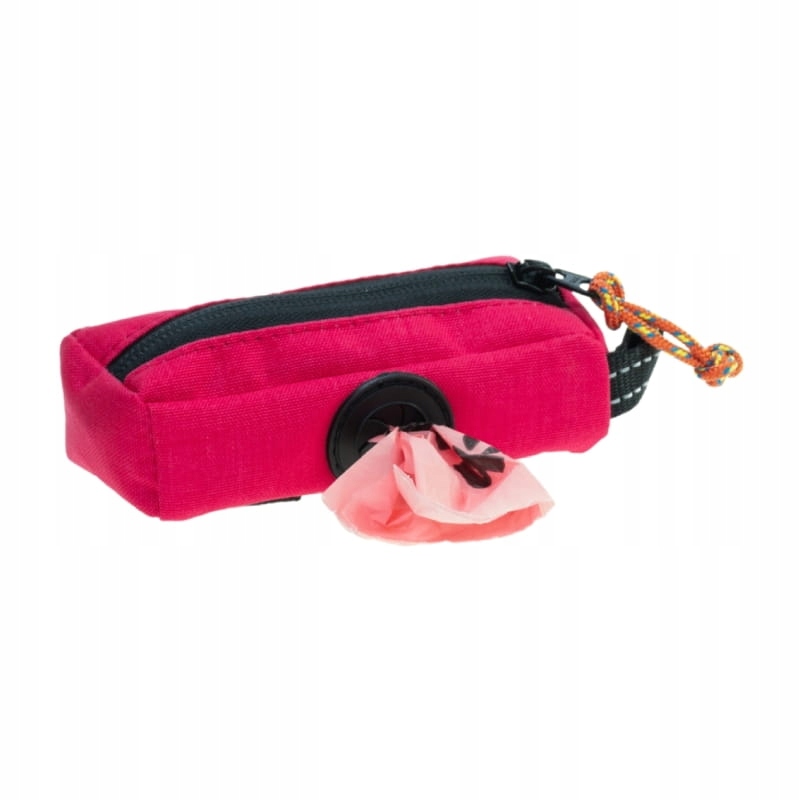 etui na woreczki JoQu Classic różowa Cordura zamek YKK karabińczyk stal nierdzewna odblask