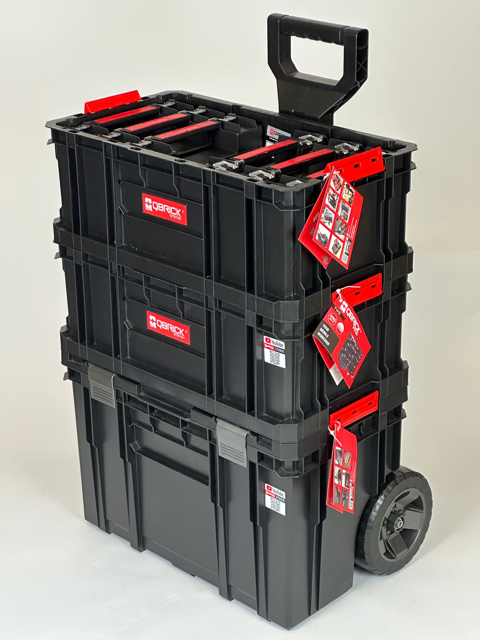 Qbrick System TWO Set - Wagen + 2× Box 200 + 12× Organizer Multi | mobiles Set, IP66, große Kapazität