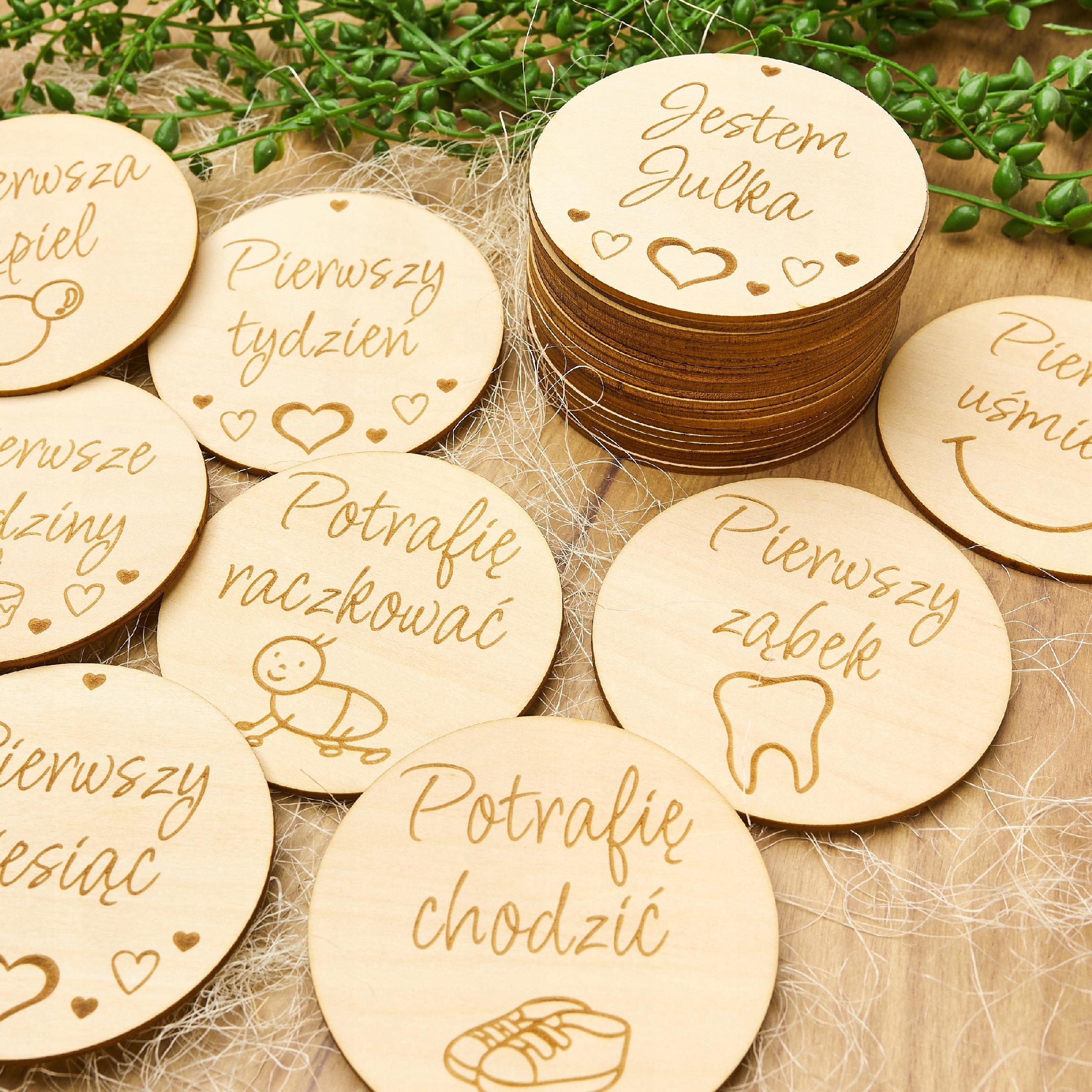 Set 16 Tablici Lemn, TECHREBAL, Personalizate, 9cm, pentru Fotografii Bebelusi 1 cae9cbe1f1ae2ee5e3ca708fc01d07c1
