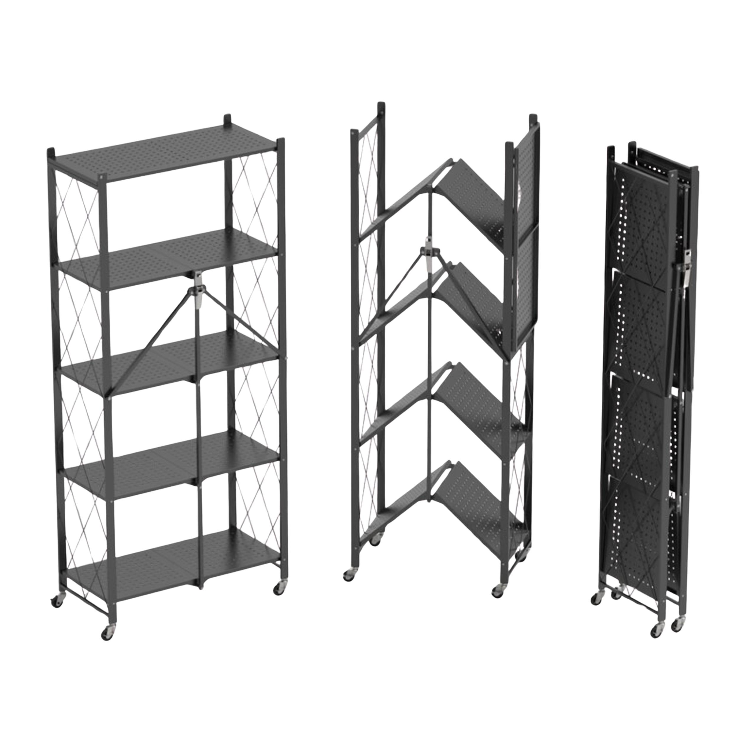 Osoba składająca i rozkładająca regał magazynowy, pokazując łatwość użytkowania