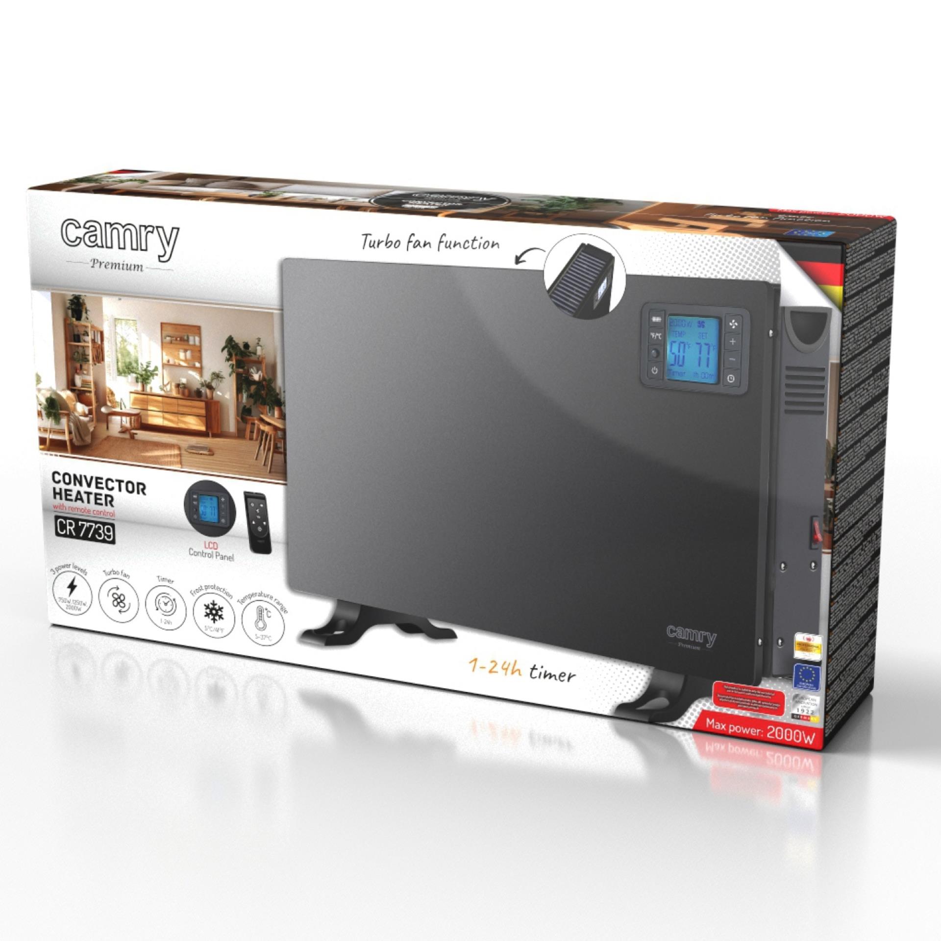 Panel sterowania LCD oraz pilot do grzejnika Camry CR 7739