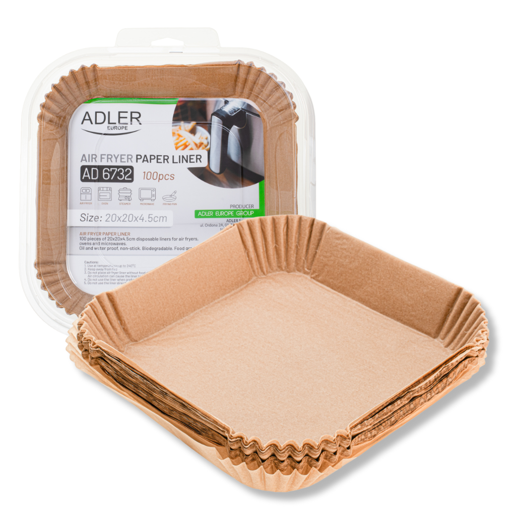 Stos stu okrągłych papierowych wkładek do frytkownicy beztłuszczowej