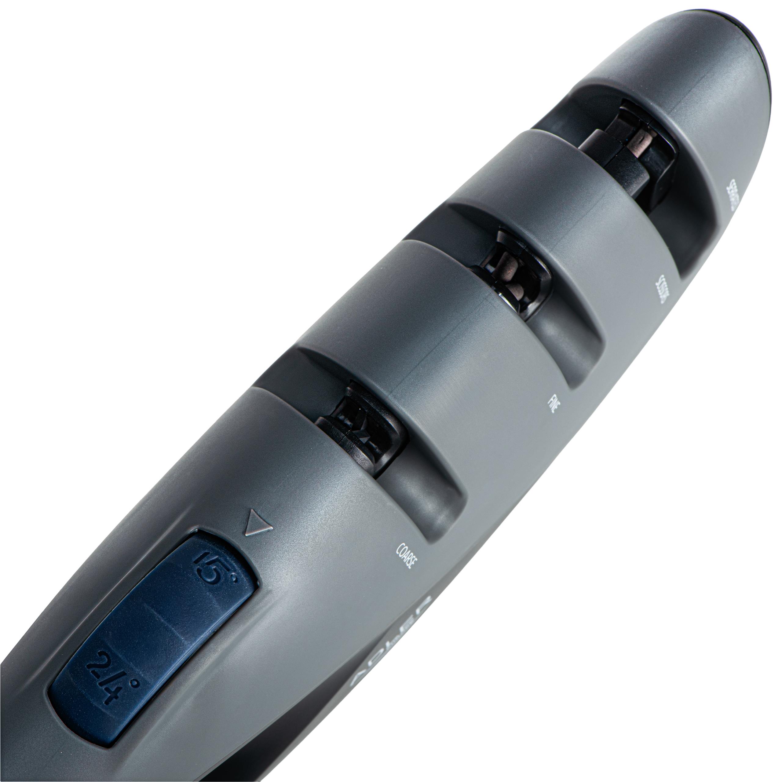 Pokrętło regulacji kąta na ostrzałce Adler AD 4531 z wyraźnymi oznaczeniami stopni, umożliwiające precyzyjne dopasowanie