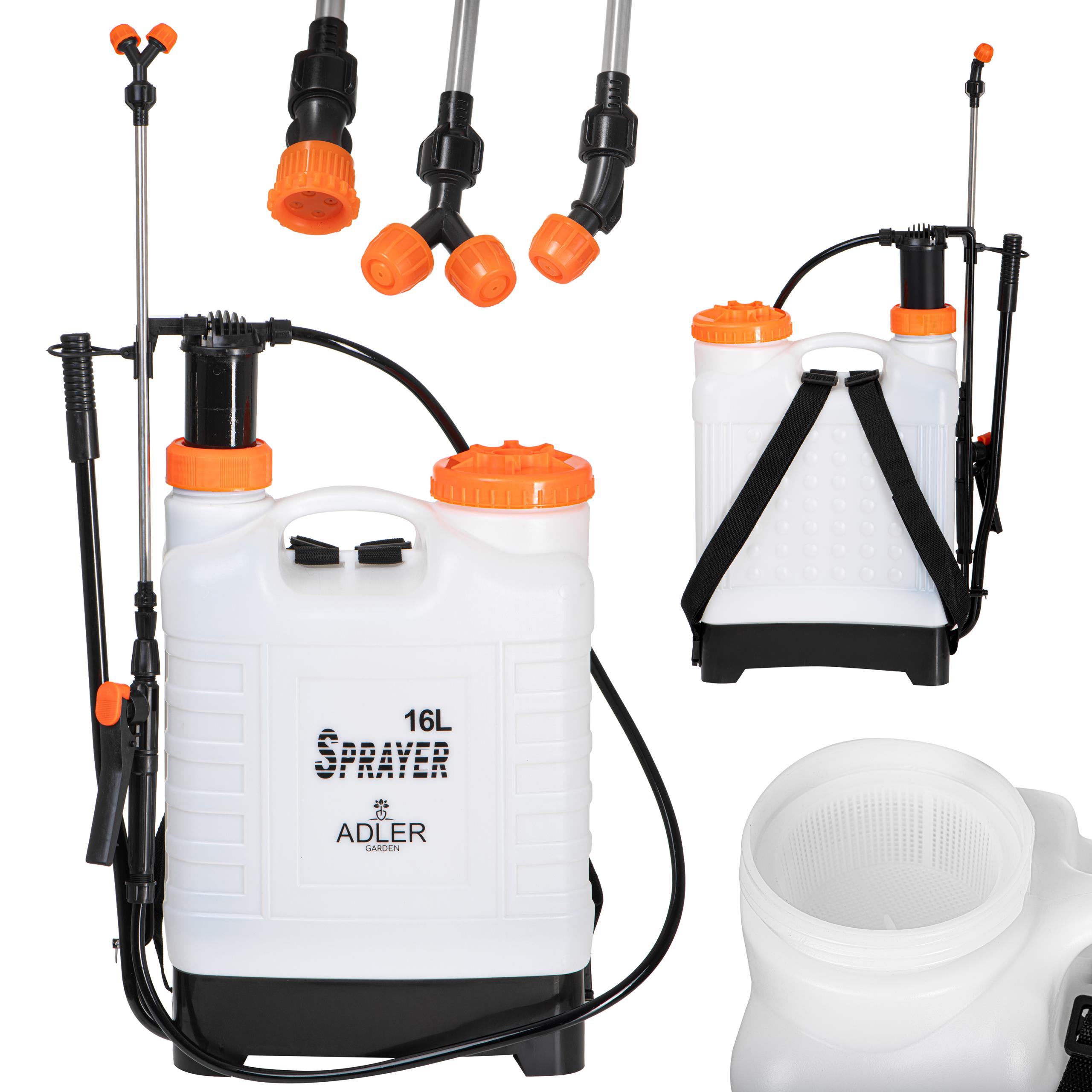 Wzmocniony zbiornik opryskiwacza wykonany z tworzywa sztucznego, odpornego na działanie chemikaliów.