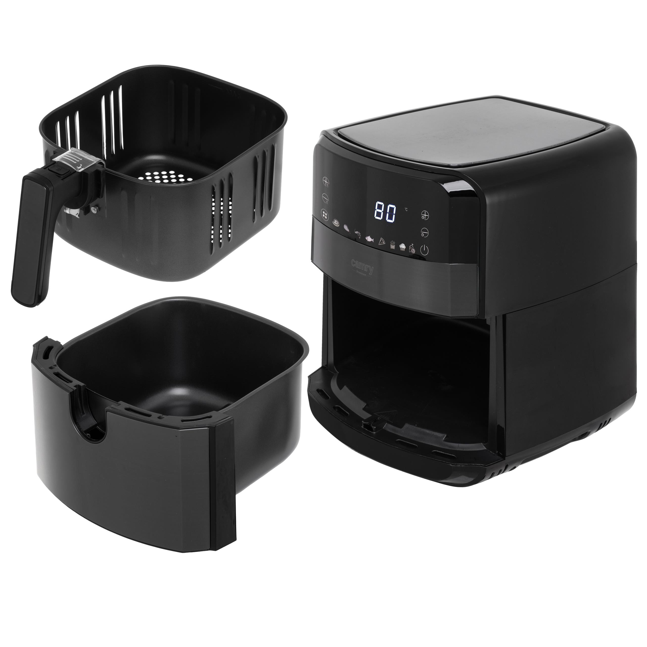 Grafika z wymiarami i detalami technicznymi frytkownicy beztłuszczowej Camry CR 6311b