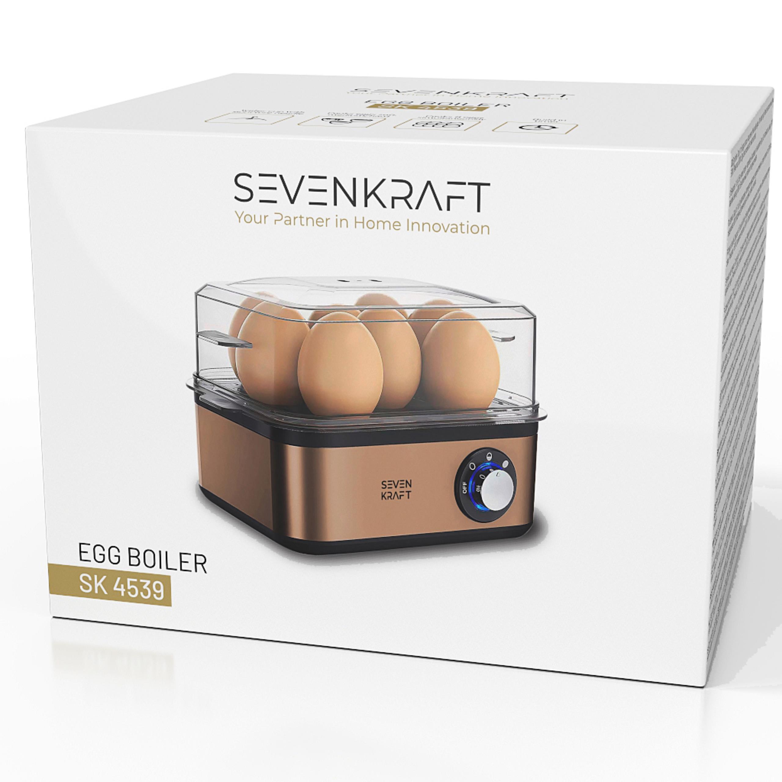 Wnętrze jajowaru  SK 4539 z tacką na 8 jajek i miejscem na wodę, gotowe do użycia