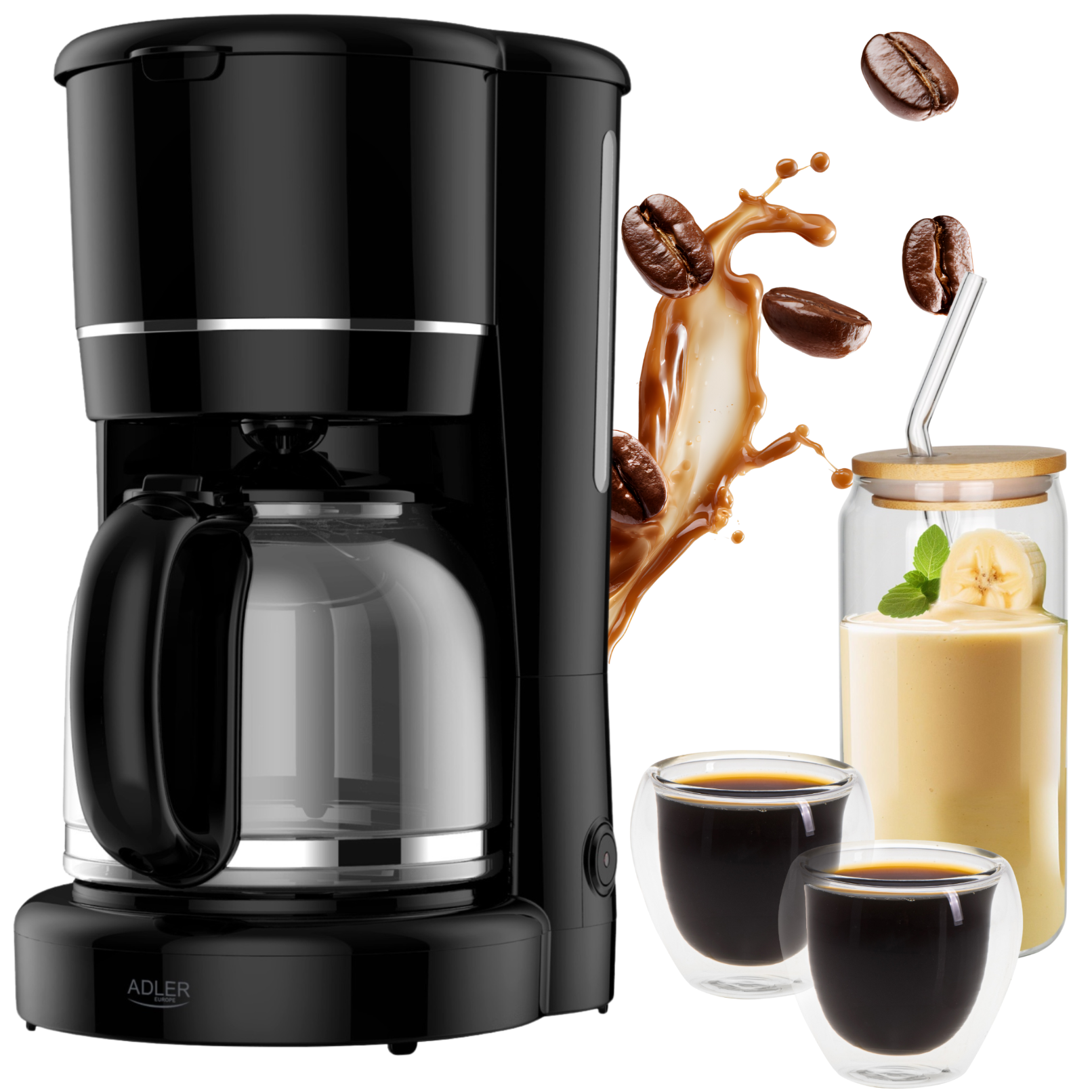 Baner z logo Adler i sloganem 'Zadowolenie gwarantowane'.