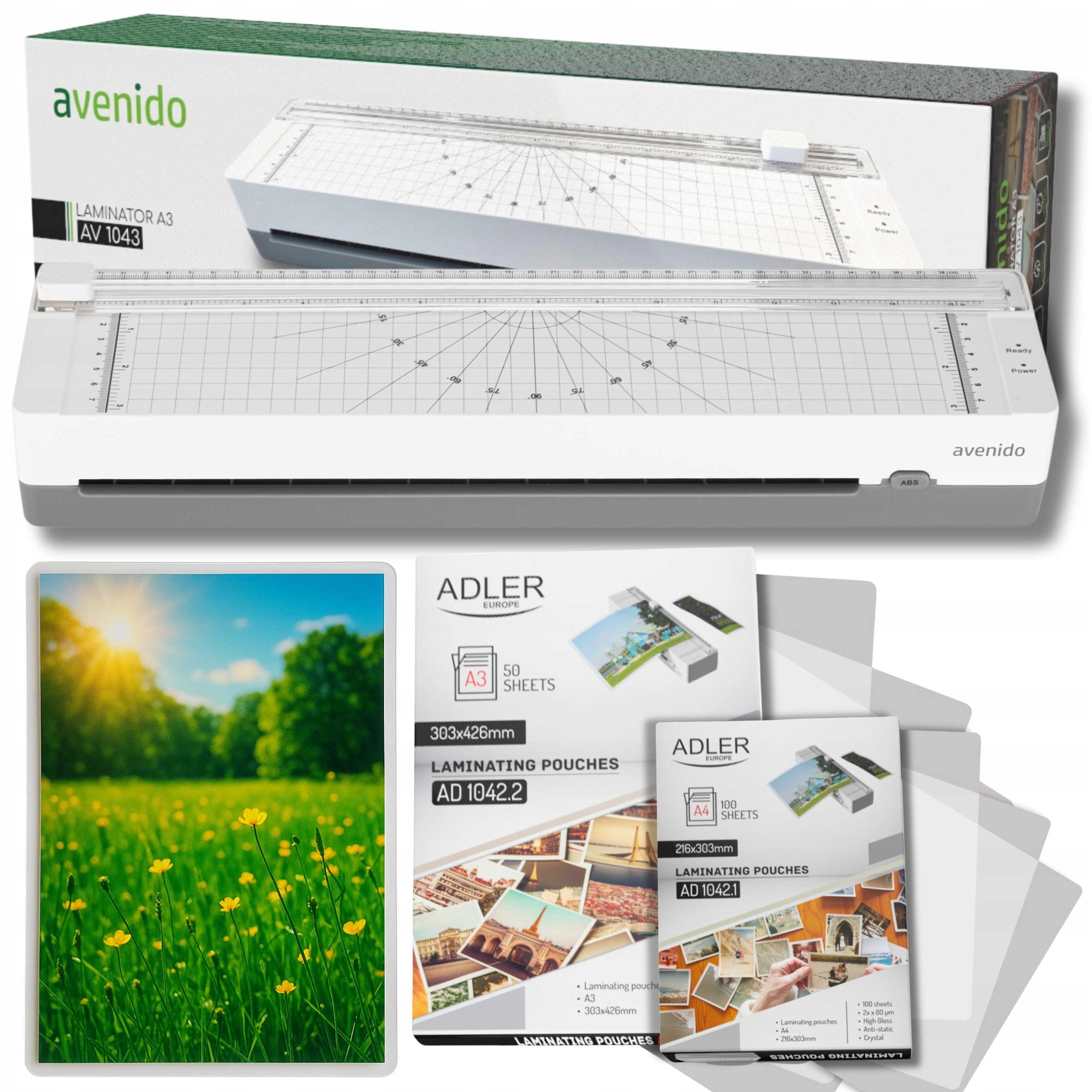Laminator A3 Avenido AV1043 z wbudowanym trymerem, widok z góry