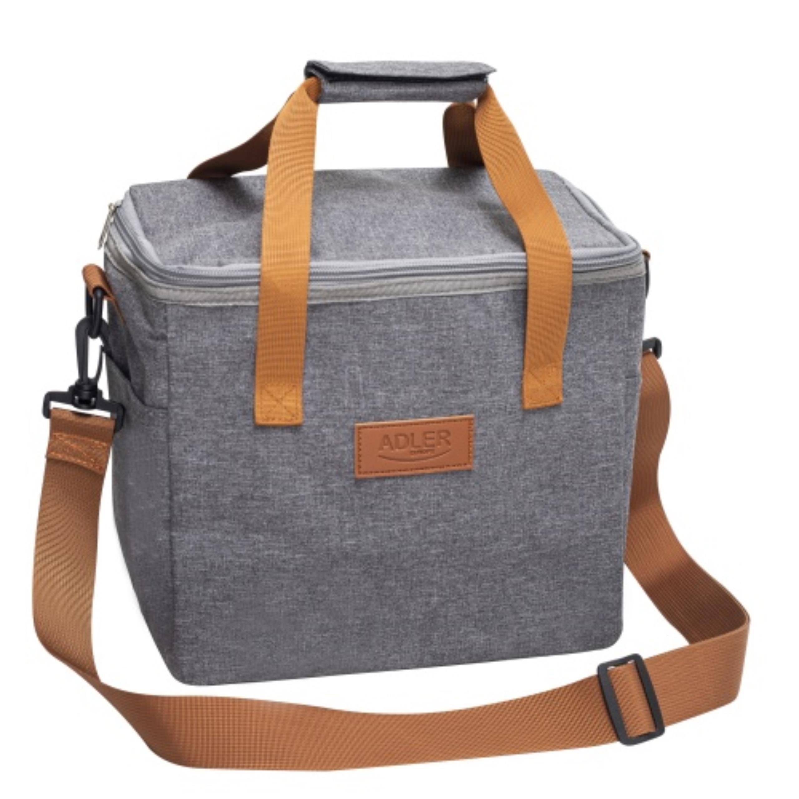 Torba termiczna Adler AD 4536 widoczna obok kartonowego opakowania producenta.
