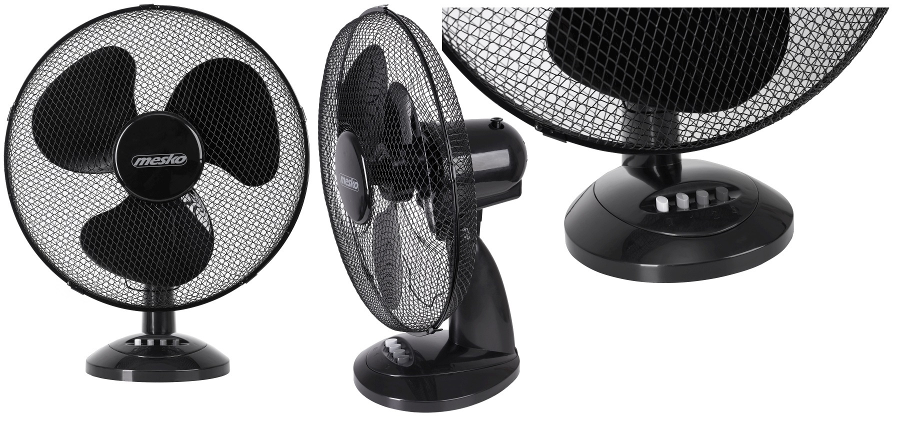 Czarny wentylator biurkowy Mesko 23cm