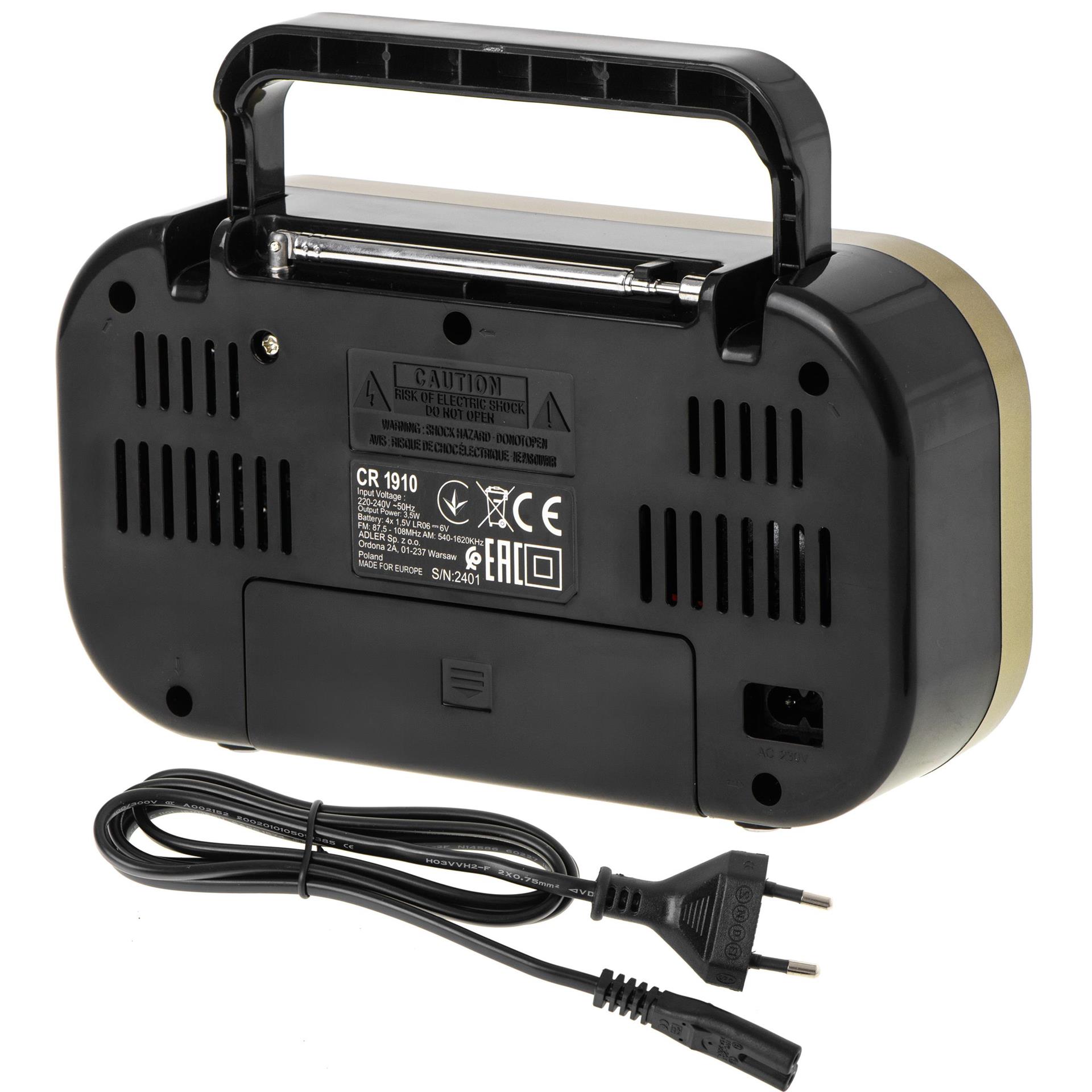 Radio FM/AM Camry CR 1910g - bateria