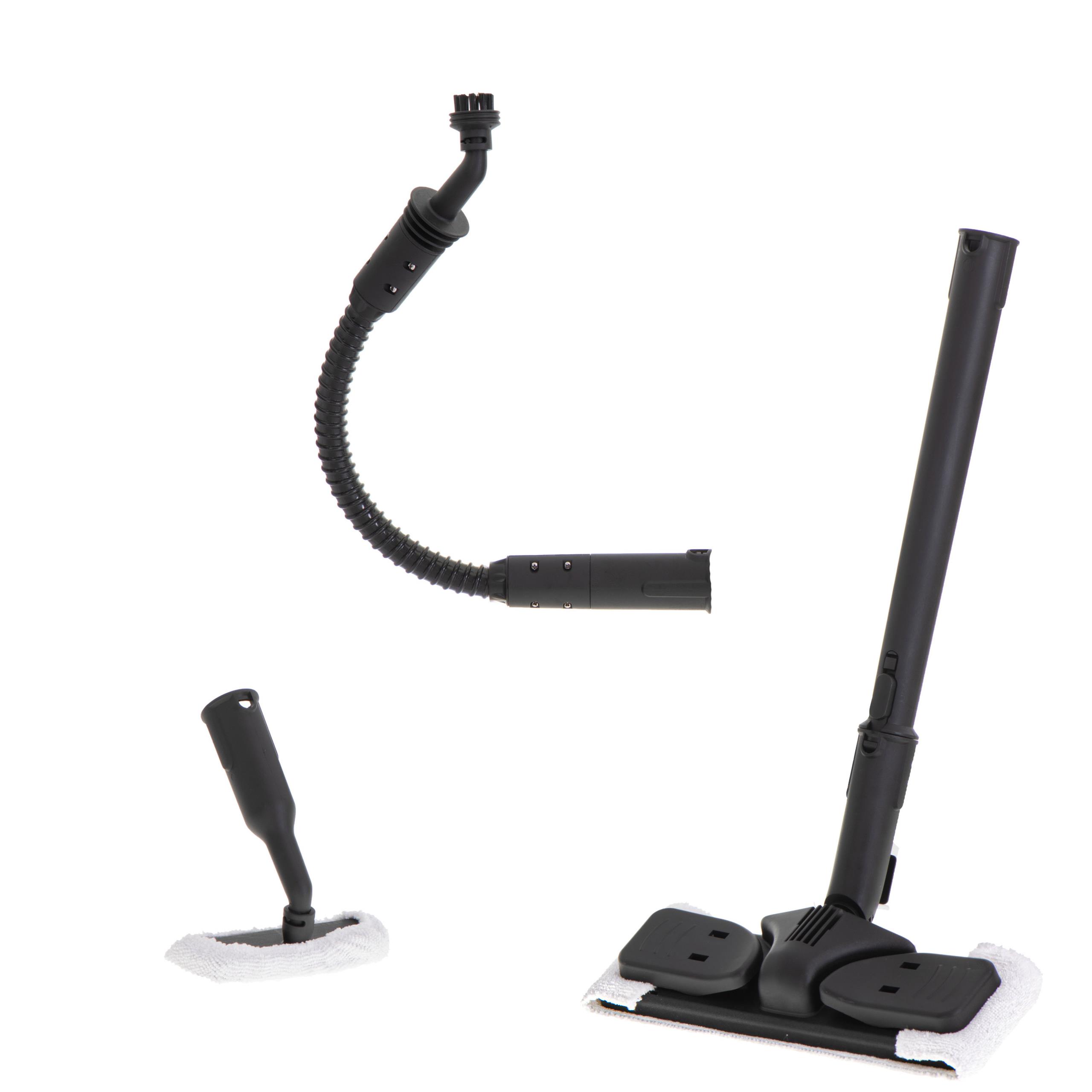 Detal szczotki podłogowej z ściereczką z mikrofibry, przeznaczonej do mopa parowego  SevenKraft SK 7093B.