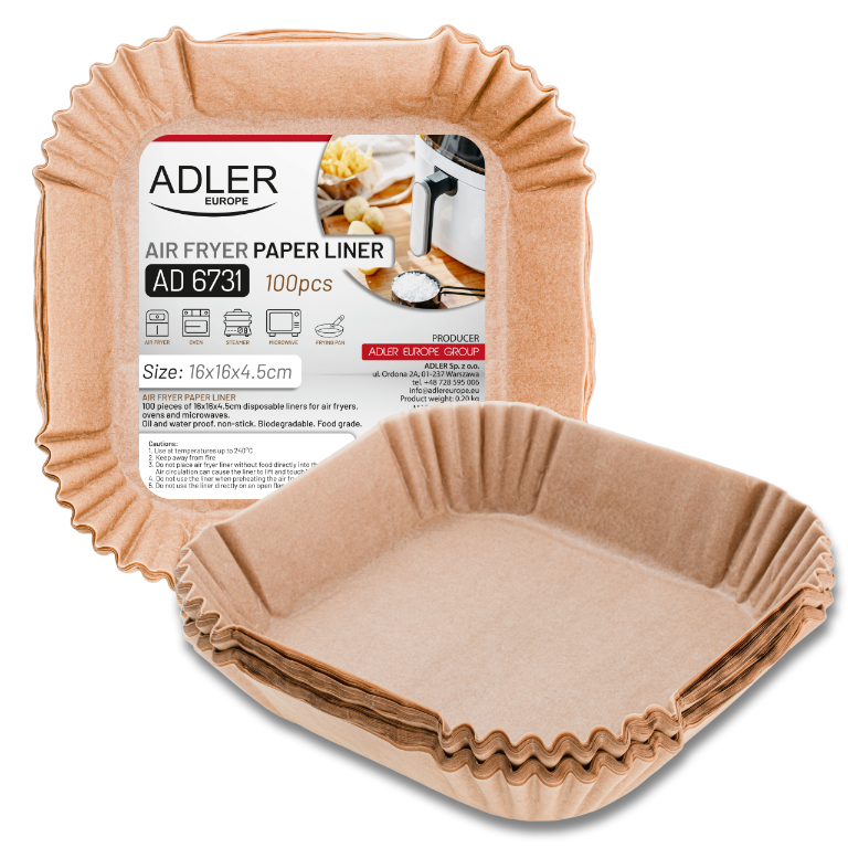 Stos papierowych wkładek do frytkownicy beztłuszczowej