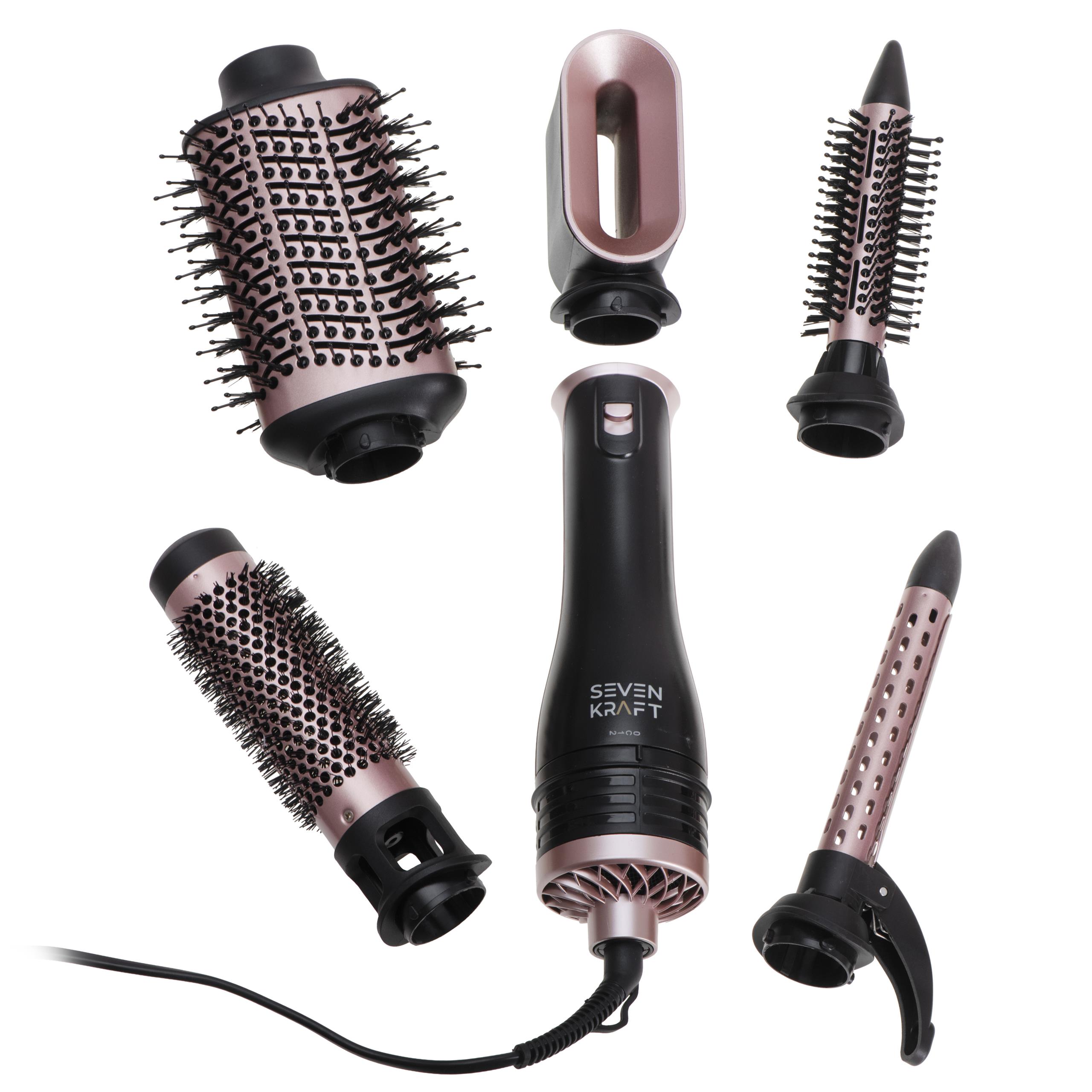 Zestaw Lokówko-Suszarki Adler SK 2029 z korpusem urządzenia i trzema końcówkami obok