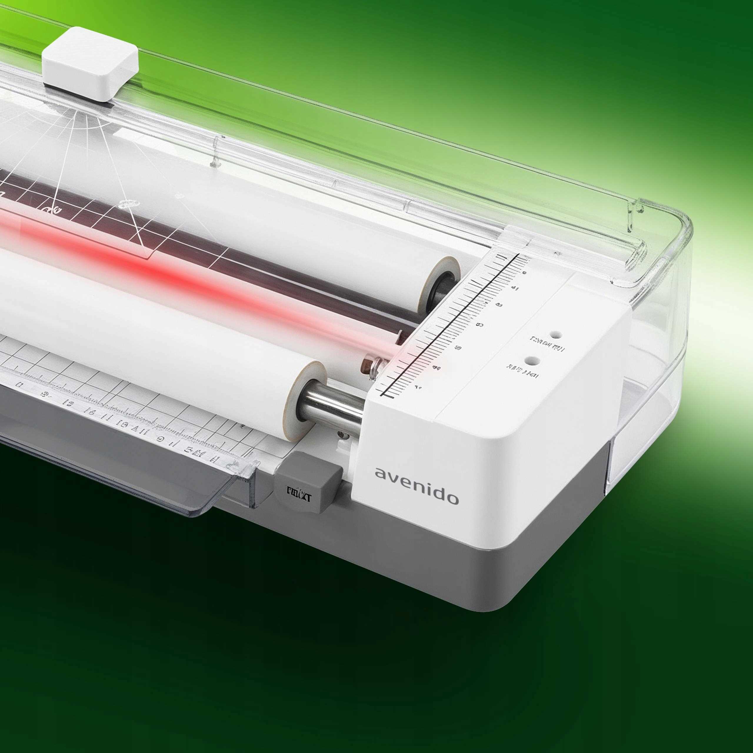 Przykładowe dokumenty o różnych formatach (A3, A4, wizytówki) gotowe do laminacji.