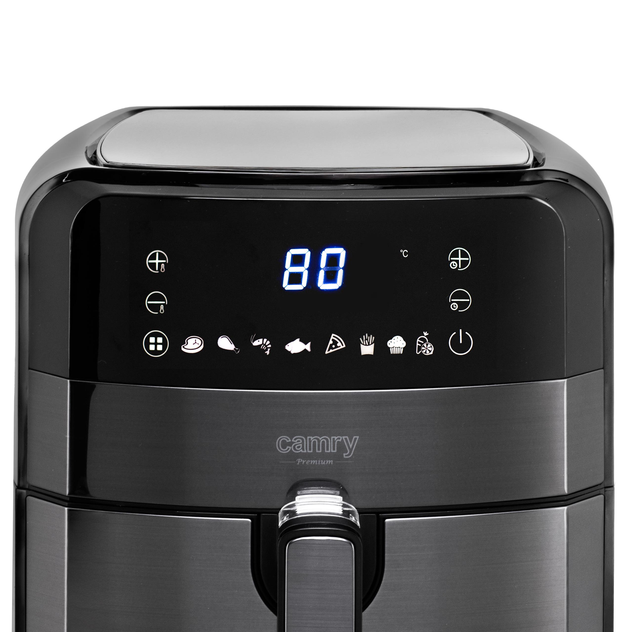 Diagram przedstawiający cyrkulację gorącego powietrza wewnątrz frytkownicy beztłuszczowej