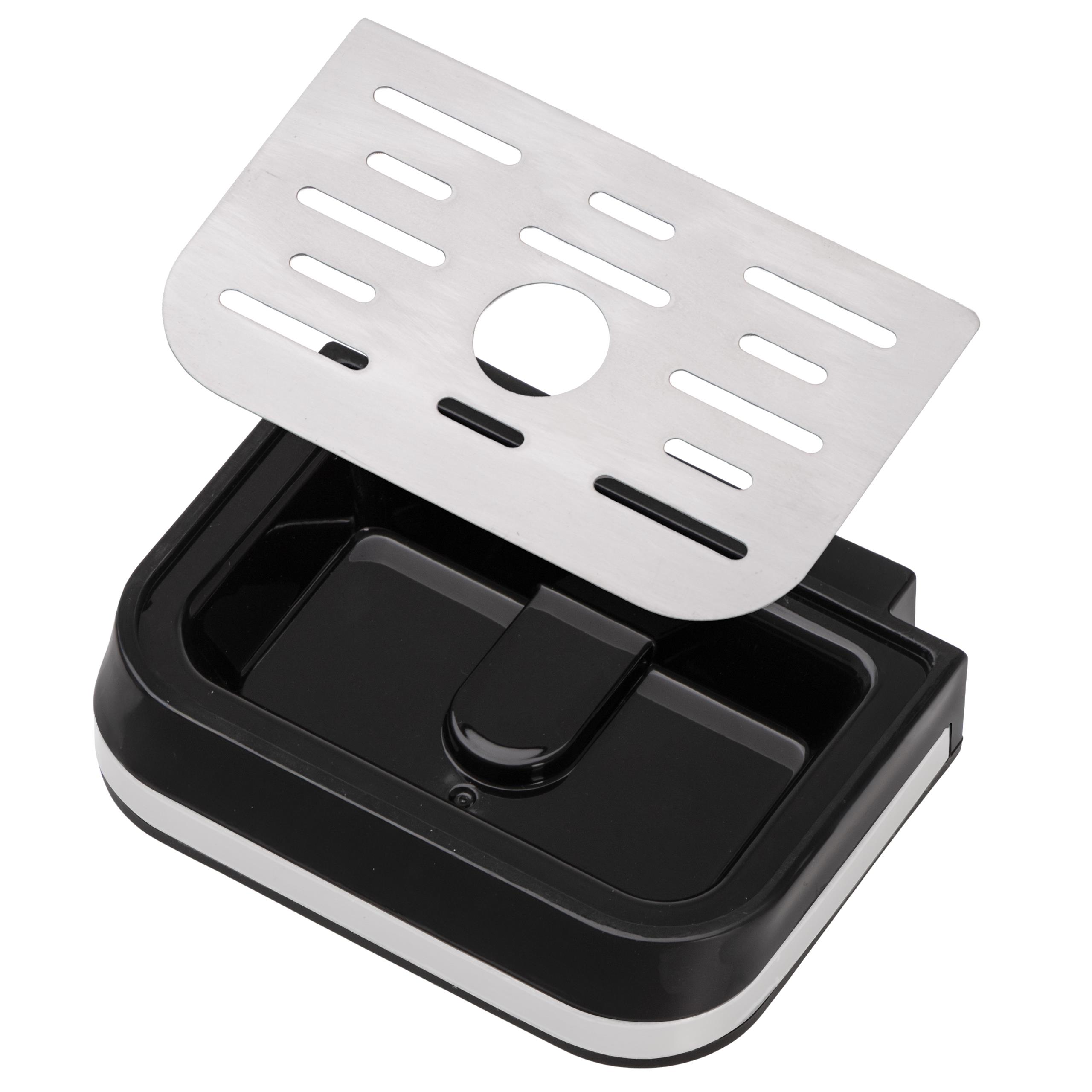 Elegancki dozownik gorącej wody z panelem dotykowym i metalowymi elementami, idealnie wkomponowany w nowoczesne wnętrze kuchni.