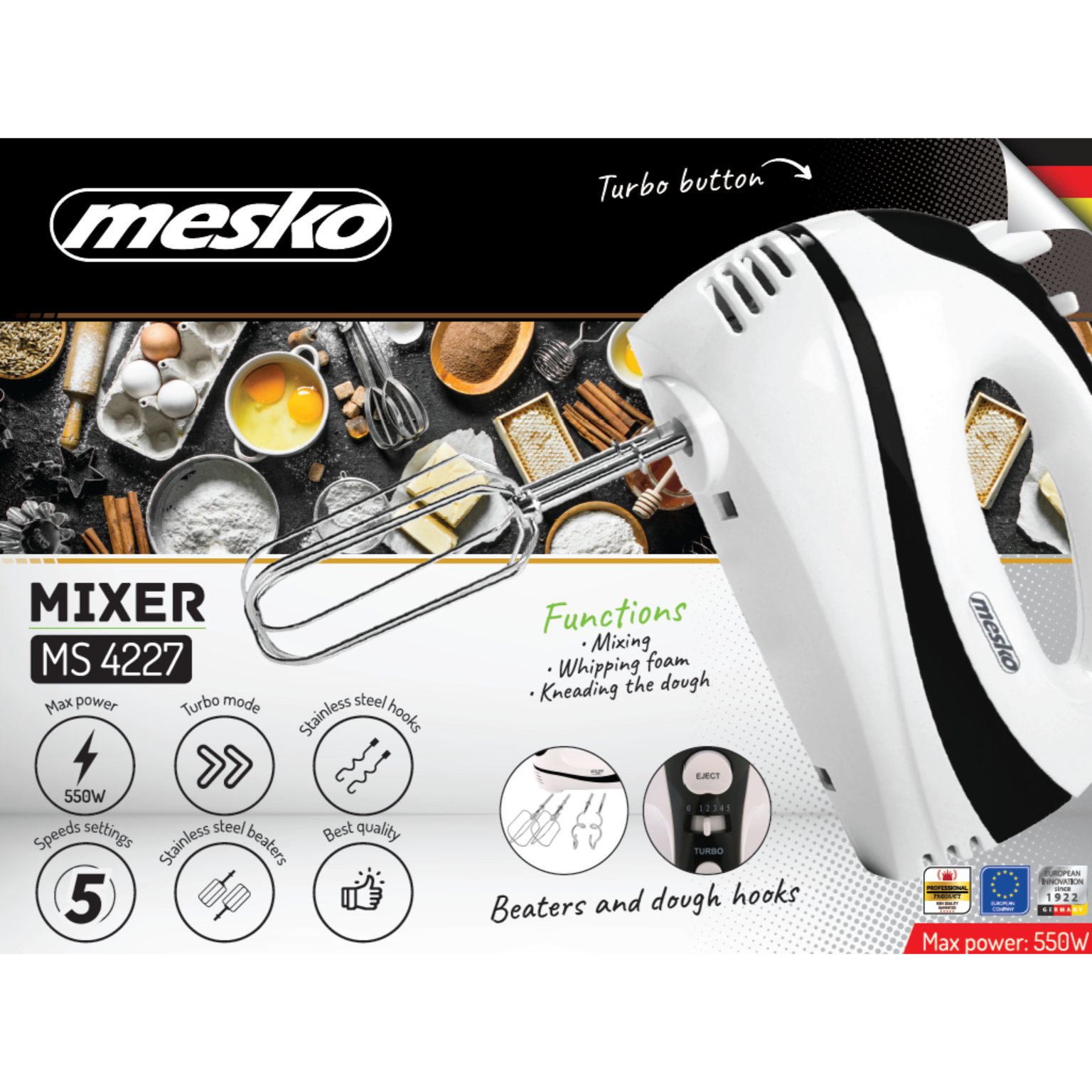 Mikser Ręczny - wymiary i zawartość zestawu