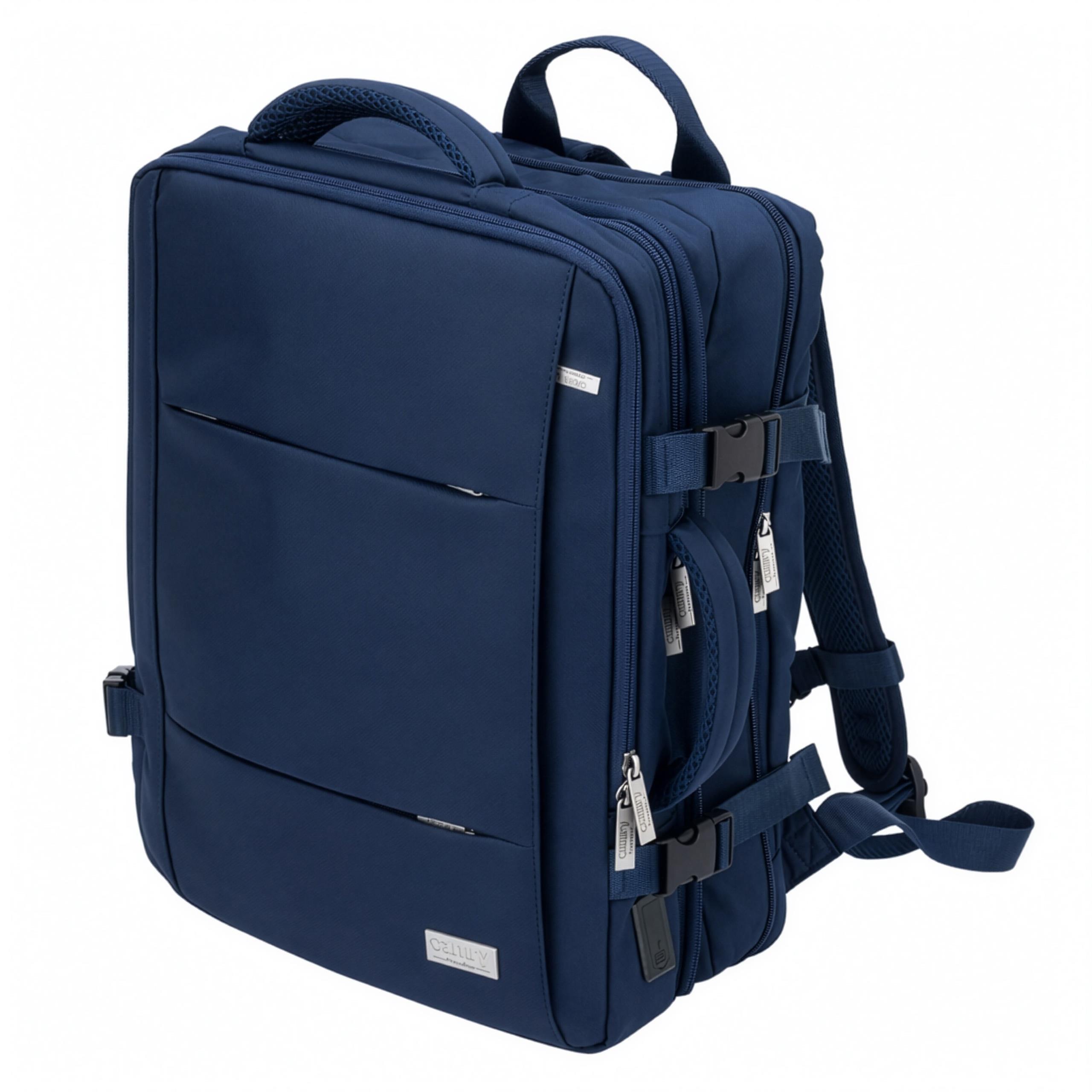 Zawartość zestawu plecaka Camry CR 6881, ukazująca plecak, transparentną kosmetyczkę i smycz na klucze