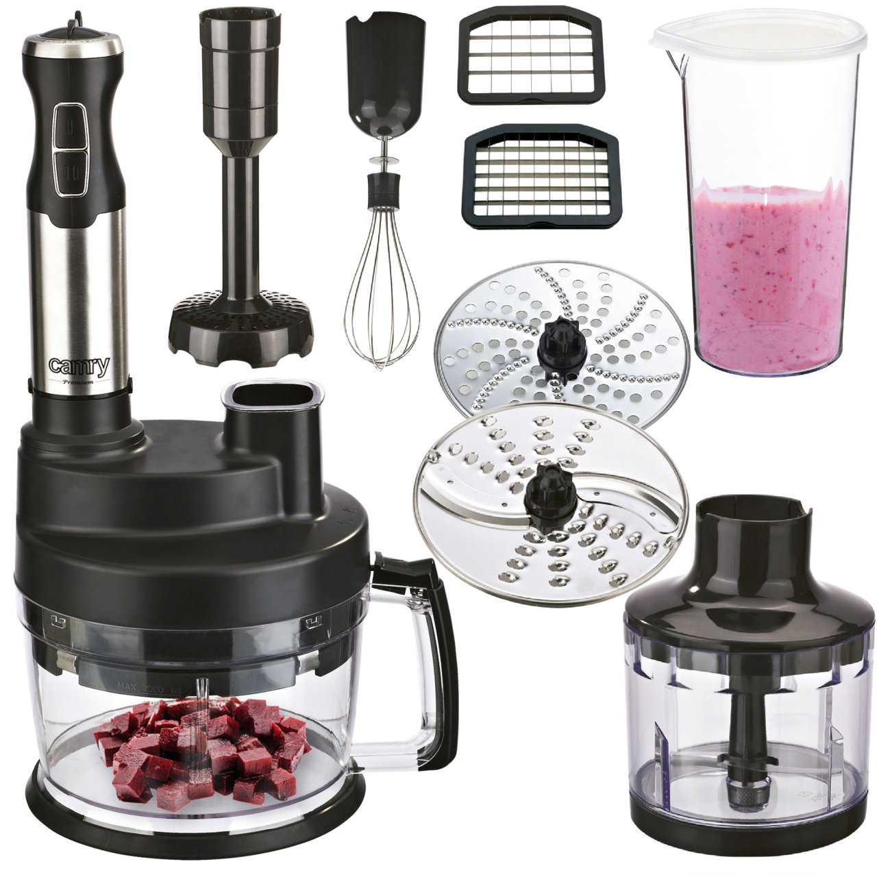 Blender ręczny wielofunkcyjny malakser 1600W CAMRY - widok ogólny