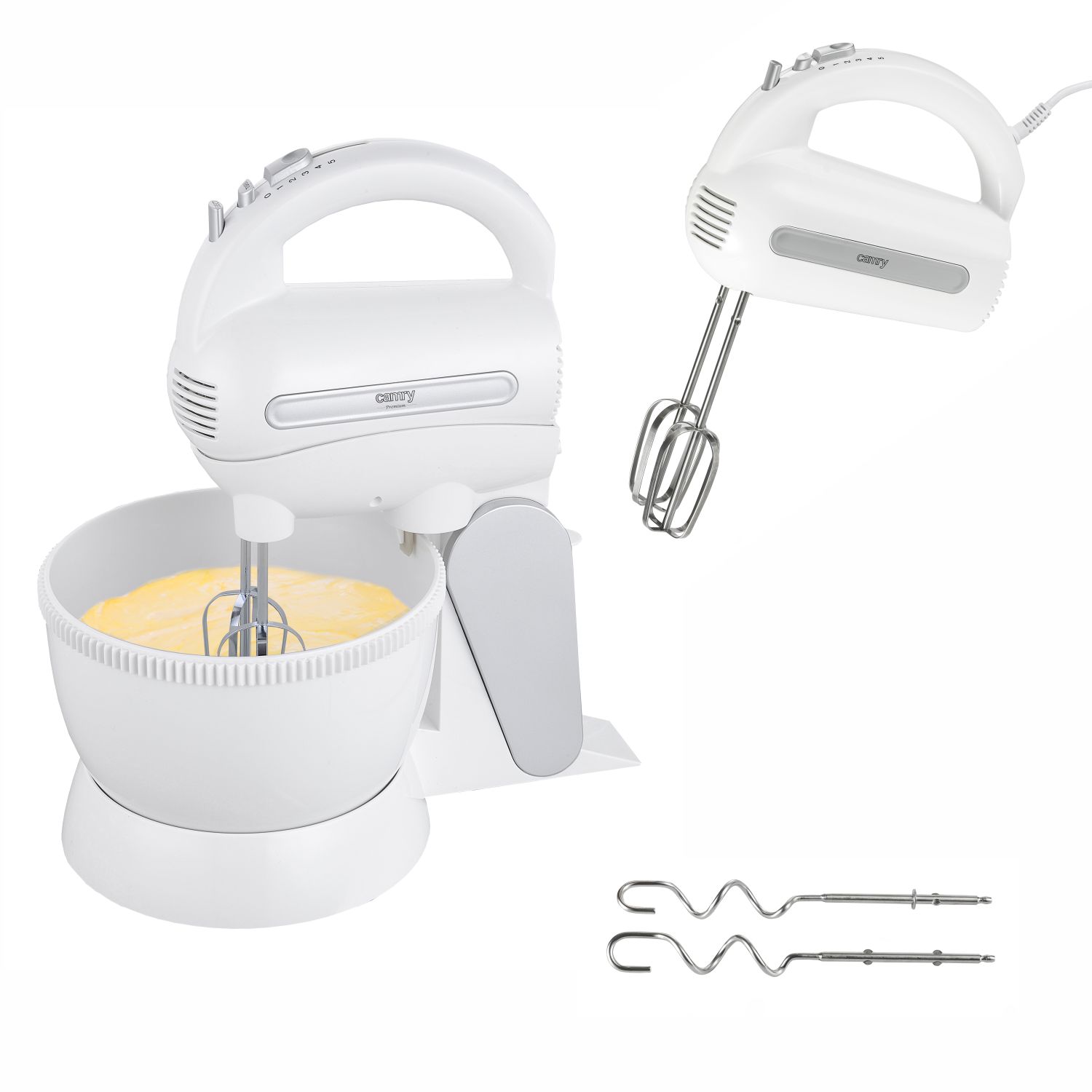 Mikser z misą obrotową Robot kuchenny z Misą 600W - komplet mieszadeł