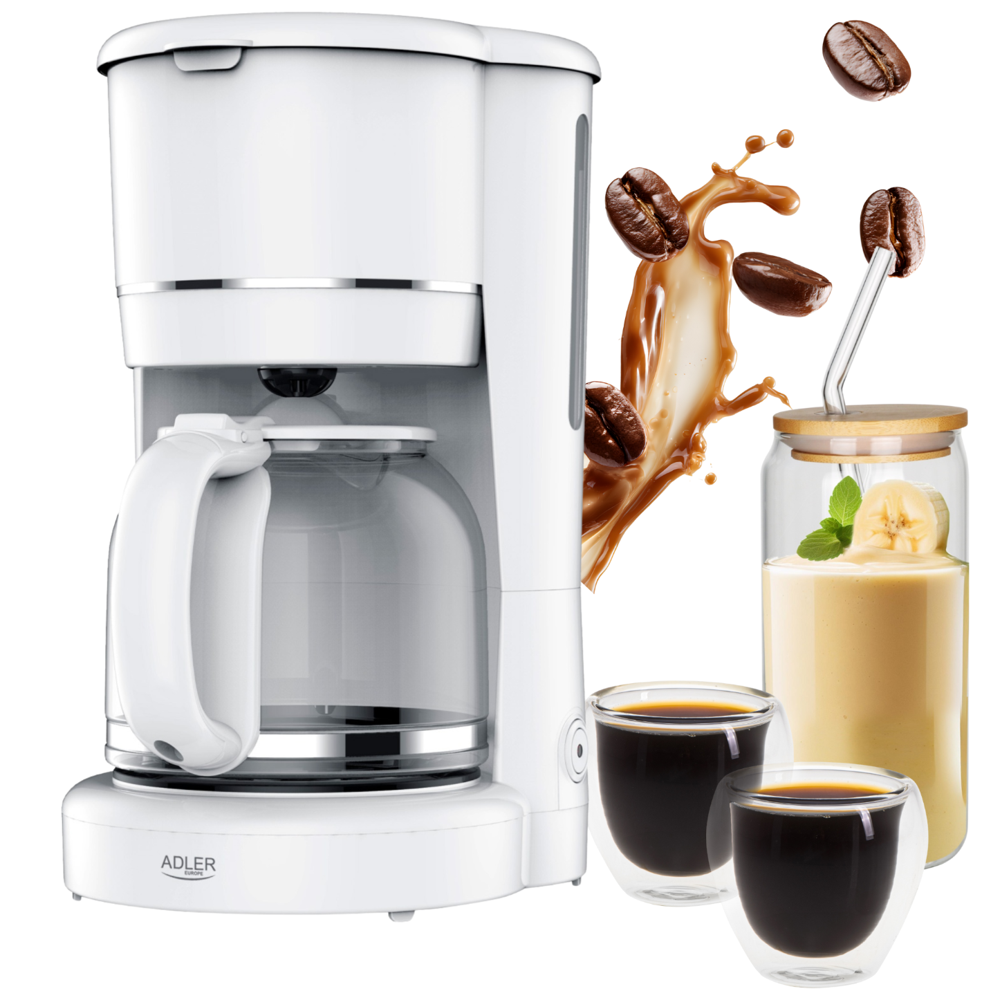 Minimalistyczna grafika z logo Adlera.