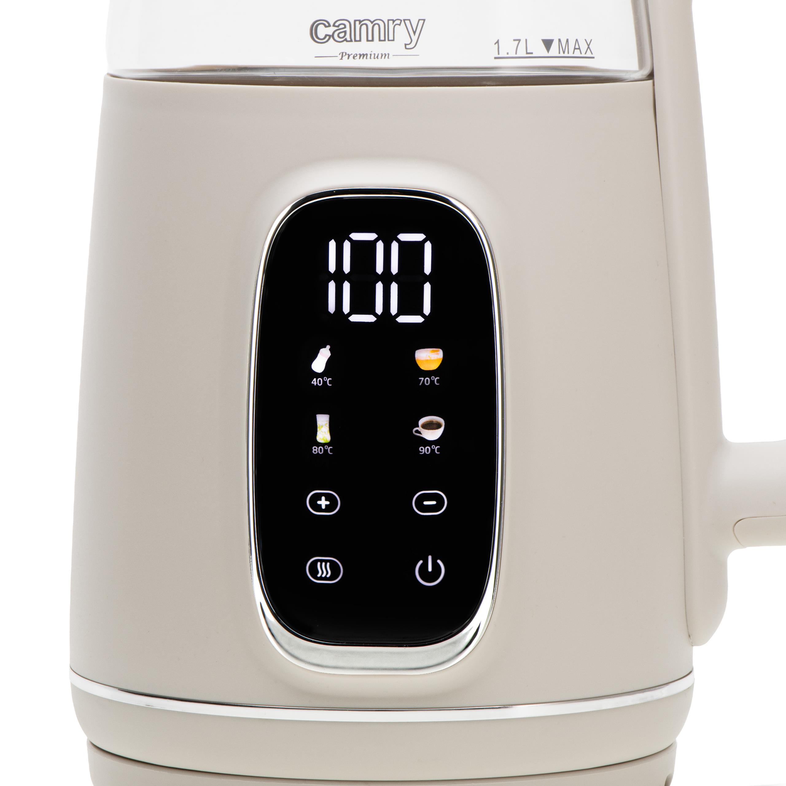 Czajnik elektryczny szklany LED z regulacją temperatury 1,7L Camry CR1383 - dodatkowe funkcje