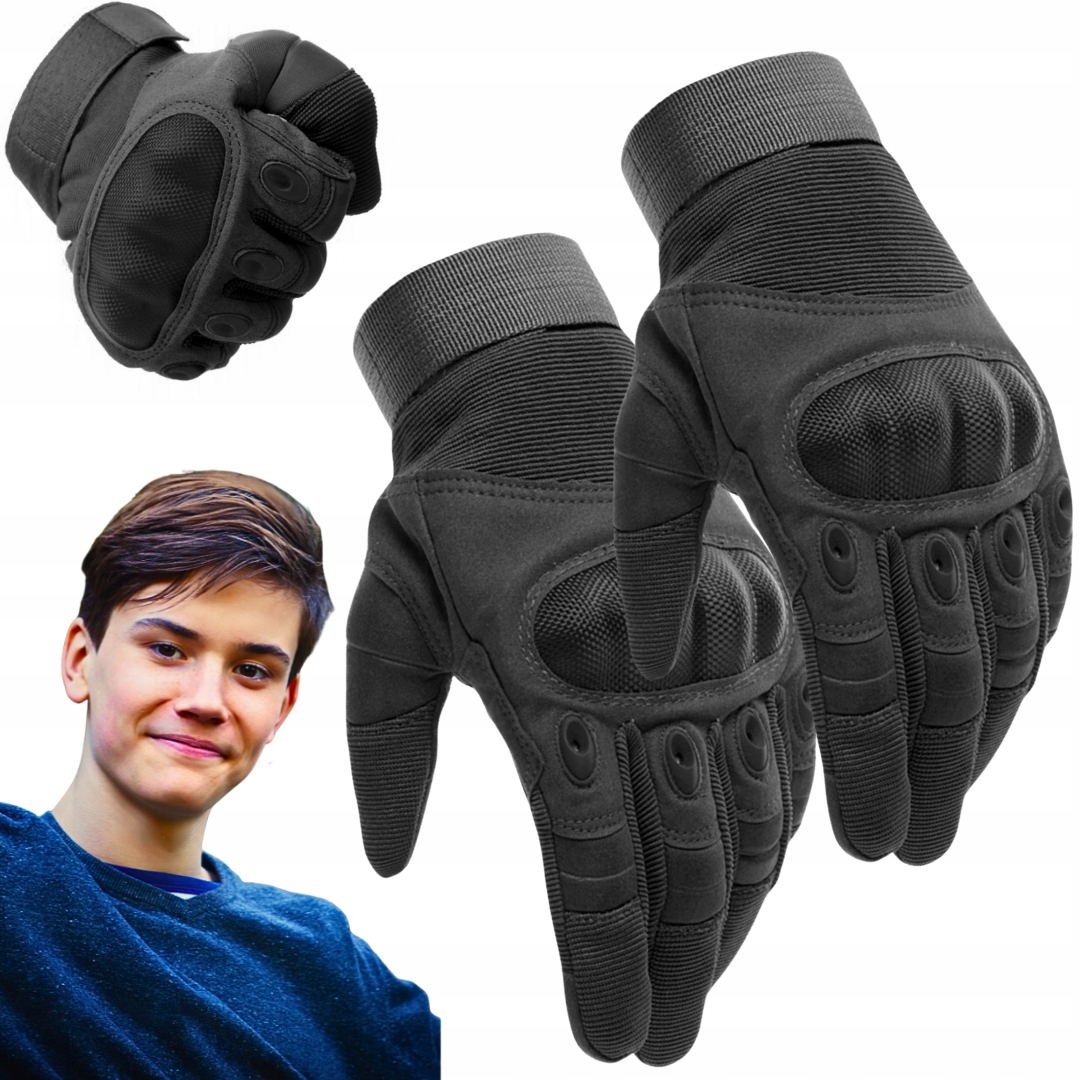 CZARNE RĘKAWICZKI OCHRONNE r. XL IDEALNY PREZENT NA ASG OBÓZ