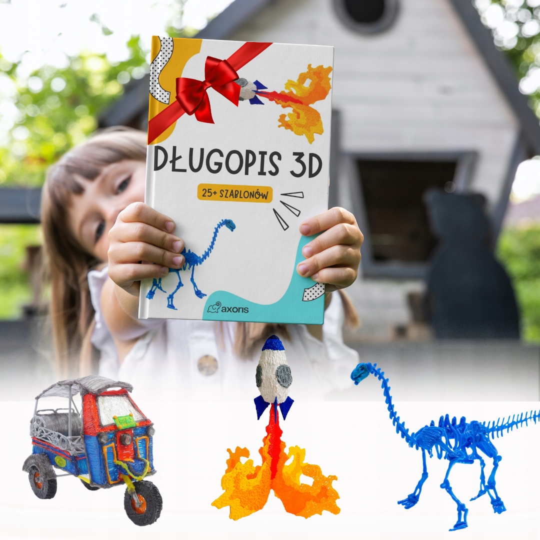 GOTOWY PREZENT ŚWIĄTECZNY DLA CHŁOPCA 5 6 7 8 9 LAT DŁUGOPIS 3D +509m WKŁAD