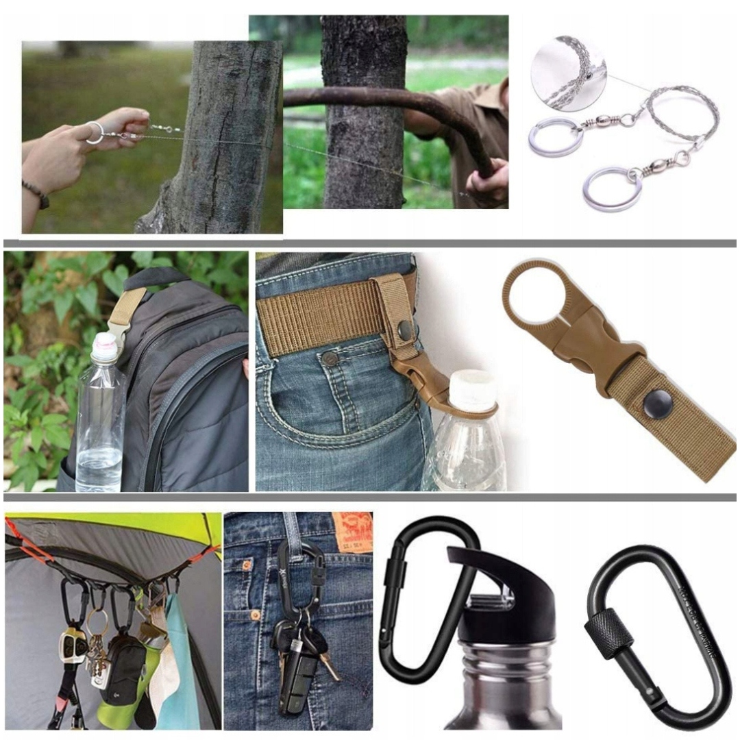 Torebka Saszetka Pas Mocny Parciany 120 cm Survival Kit Rękawice r. XL