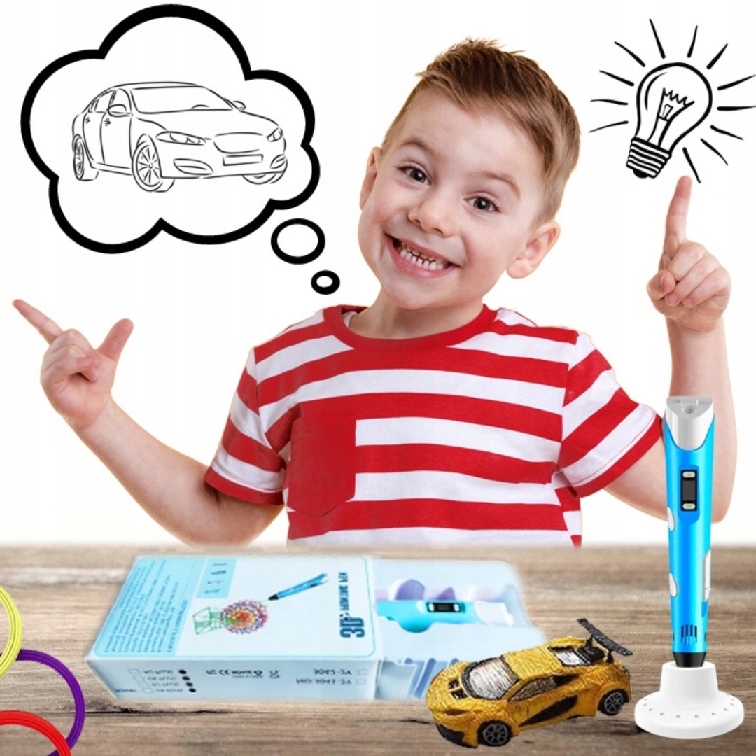 GOTOWY PREZENT ŚWIĄTECZNY DLA CHŁOPCA 5 6 7 8 9 LAT DŁUGOPIS 3D +509m WKŁAD