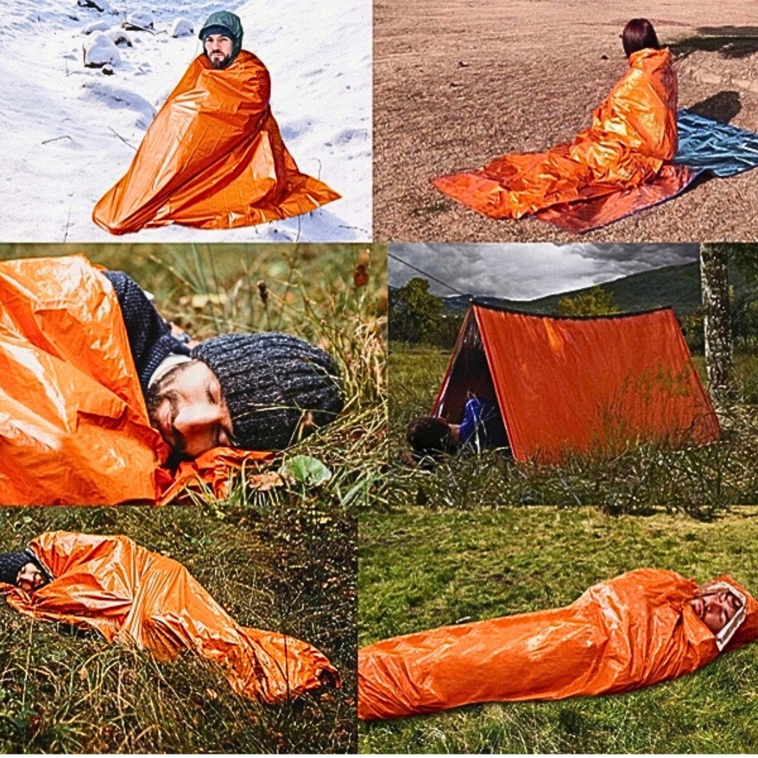 Plecak Militarny Pojemny + Apteczka Mini Zielona + Śpiwór Koc Termiczny