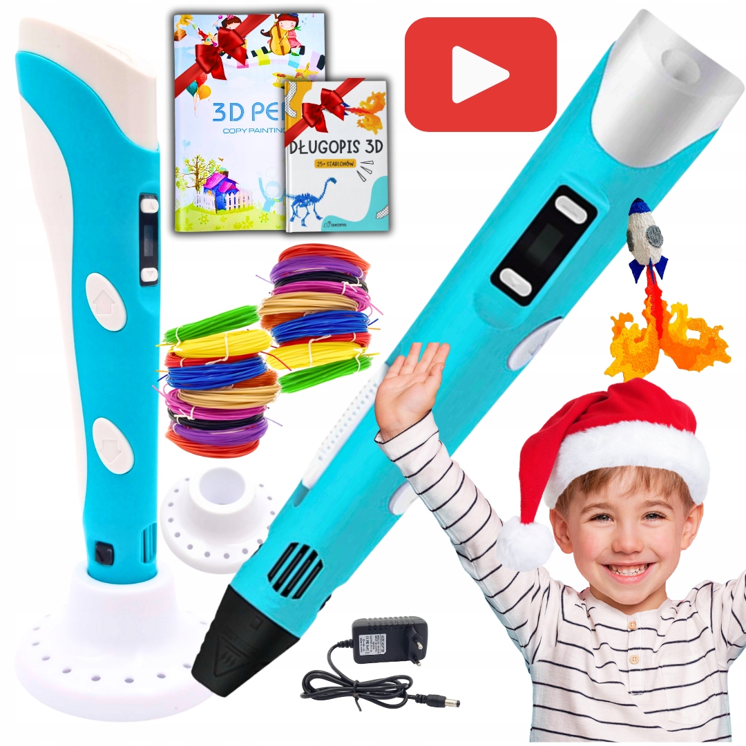 GOTOWY PREZENT ŚWIĄTECZNY NASTOLATKA 10 11 12 LAT DŁUGOPIS 3D +209m WKŁAD