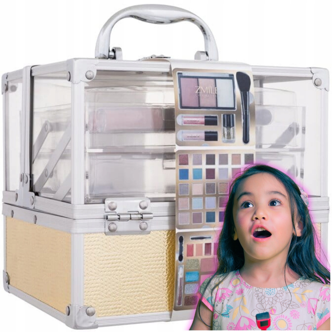 KUFEREK DUŻY MAKE UP BEZPIECZNY GOTOWY PREZENT IDEALNY DLA CÓRKI DZIECKA