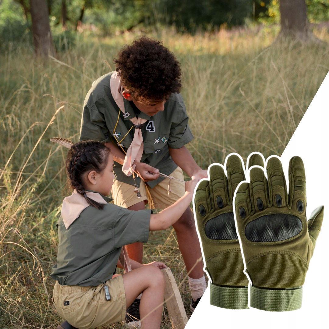 PREZENT UPOMINEK DLA NASTOLATKA SURVIVAL ASG HARCERZ -RĘKAWICE roz L OLIVE