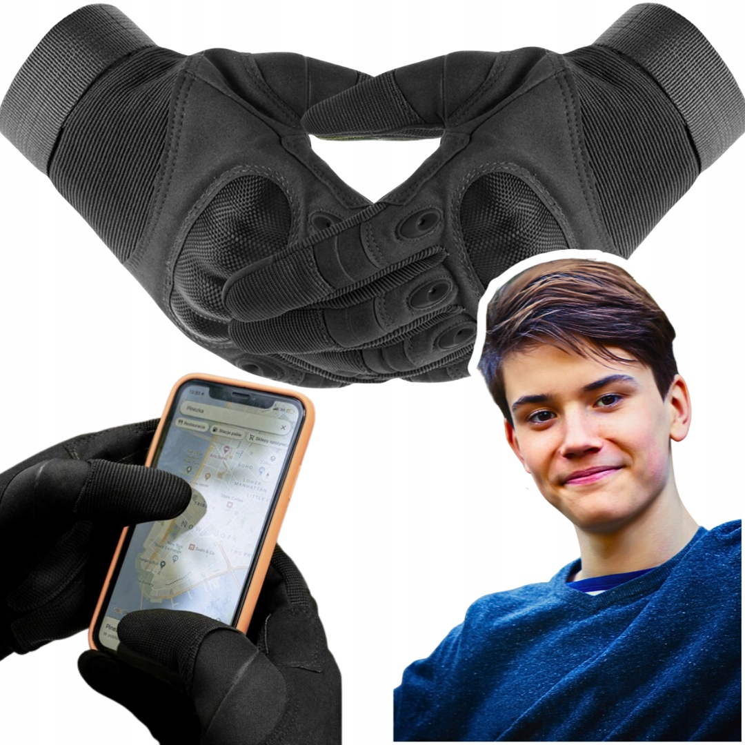 CZARNE RĘKAWICZKI OCHRONNE r. XL IDEALNY PREZENT NA ASG OBÓZ