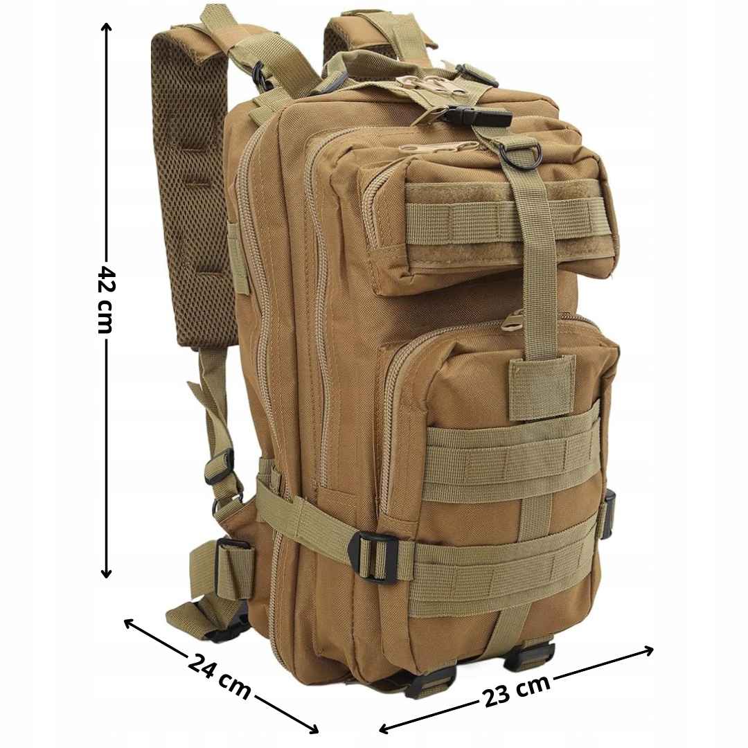 Plecak Militarny Brązowy + Zestaw Przetrwania + Mini Apteczka Podręczna