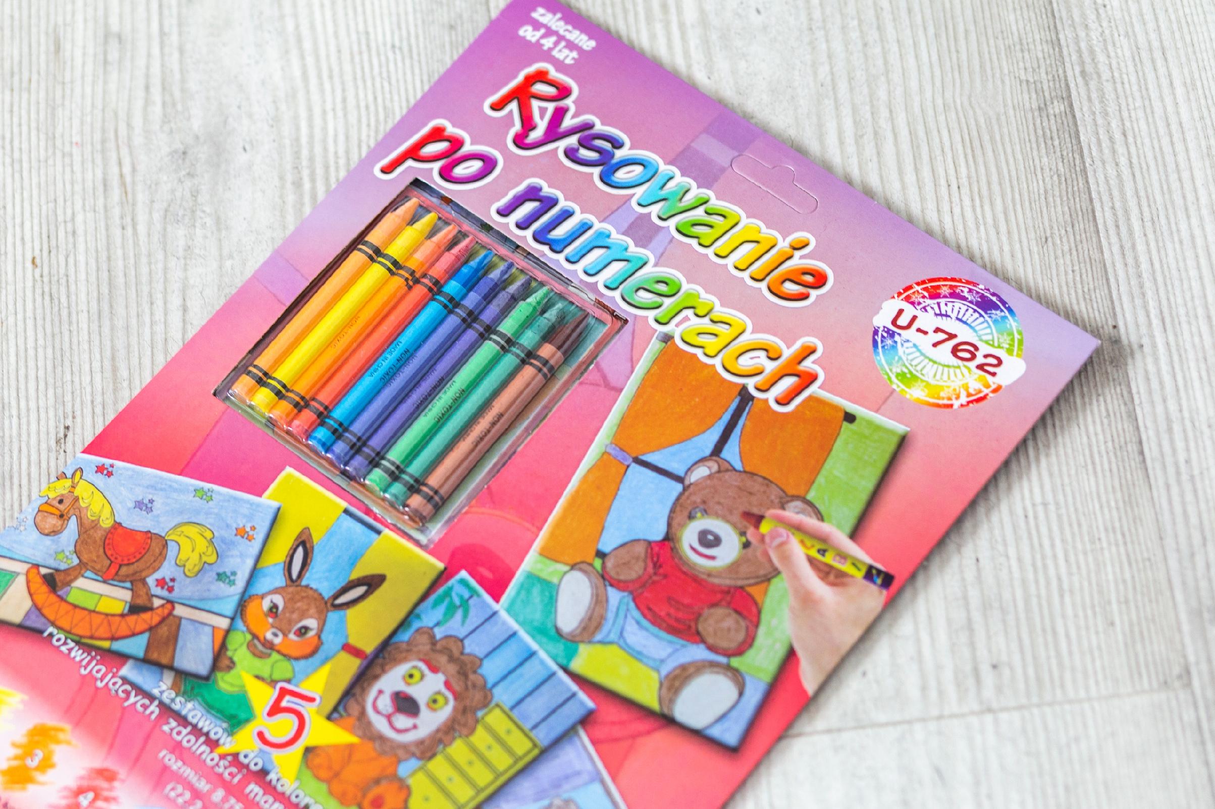 Kolorowanka obrazek rysowanie po numerach kredki