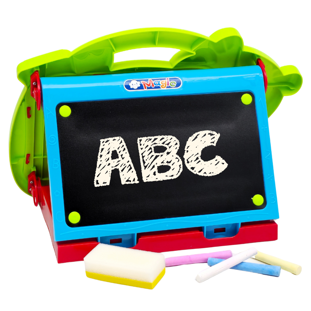 Tablica edukacyjna dwustronna do malowania kredą i pisakami 2w1 ZIELONA