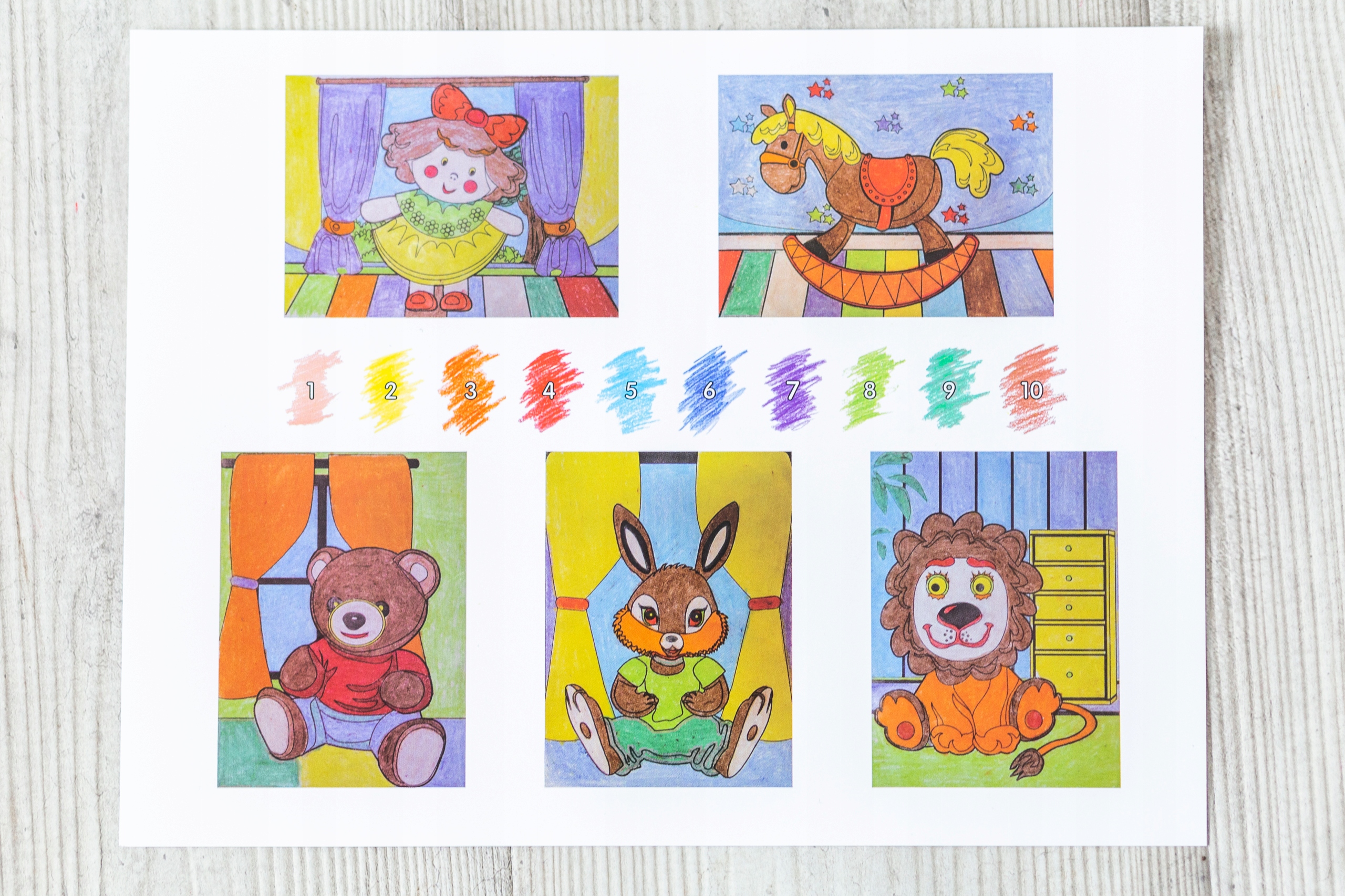 Kolorowanka obrazek rysowanie po numerach kredki