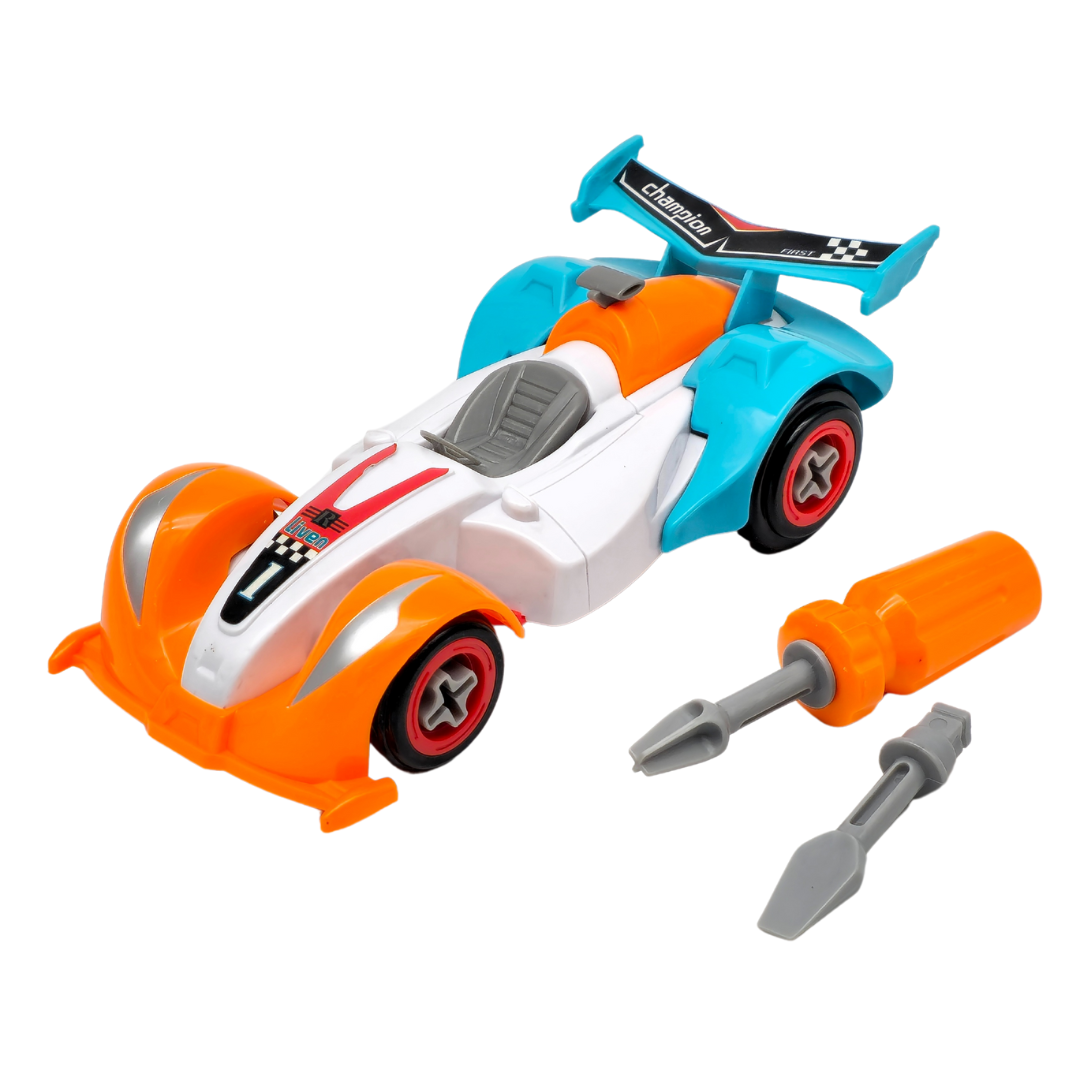 Pojazd auto wyścigowe do rozkręcania i skręcania