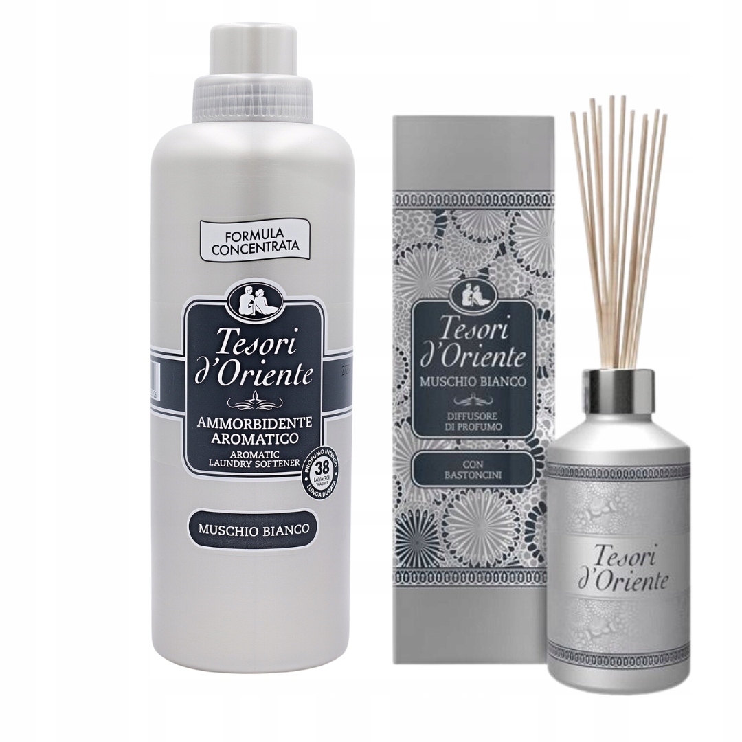 Tesori D'oriente Zestaw Białe Piżmo Płyn Do Płukania + Patyczki Zapachowe