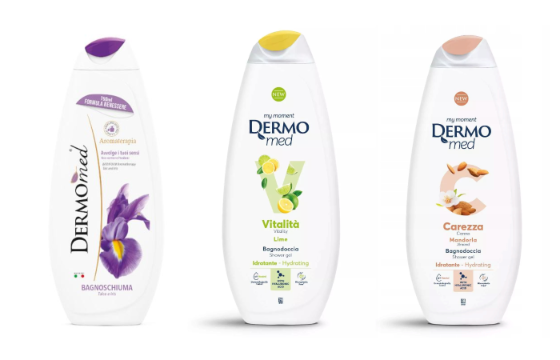 Dermomed Zestaw Żel Pod Prysznic X3 - Limonka, Migdał, Irys 750 Ml