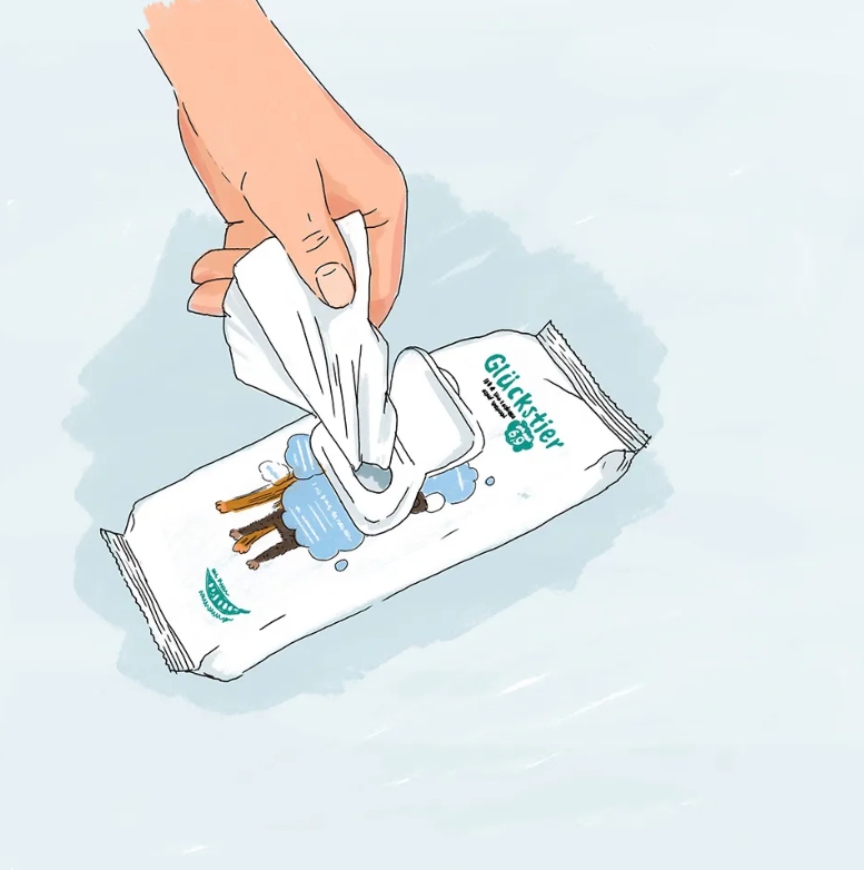 Gluckstier Chusteczki Nawilżane Dla Psów 60 Sztuk