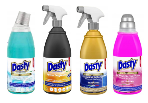 Dasty Zestaw Chemii Domowej - Szyby 0,7L, Podłogi 0,7L, Wc 0,75L, Odtłusz