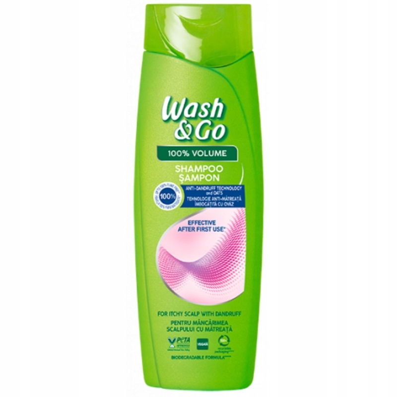Wash&Go Szampon Sensitive Do Włosów Na Swędzącą Skórę Głowy Łupież 360Ml