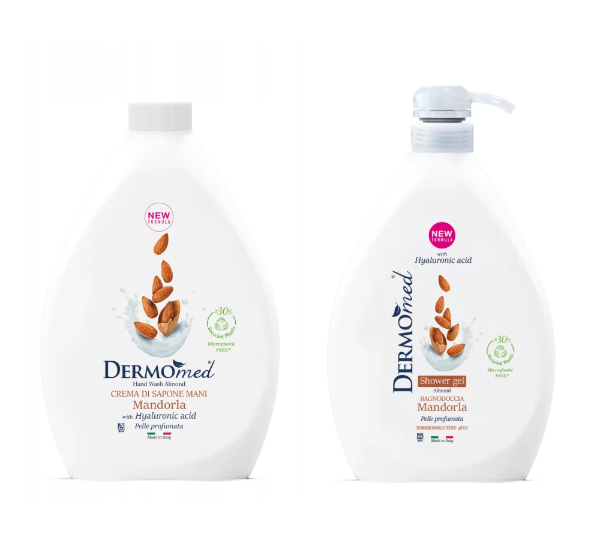 Dermomed Zestaw - Mydło W Płynie + Żel Pod Prysznic Migdał 1000 Ml
