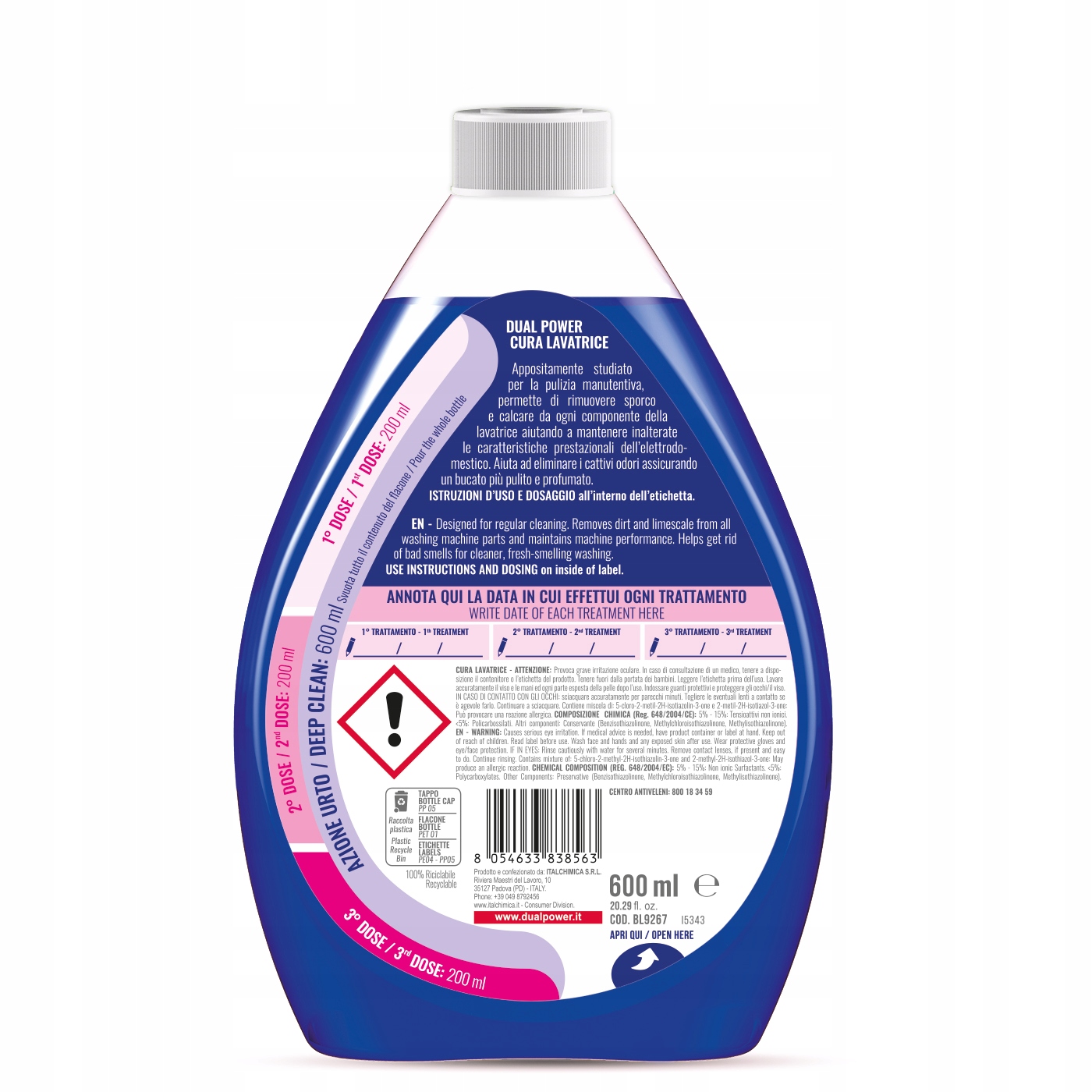 Dual Power Płyn Do Czyszczenia Pralki, 600 Ml