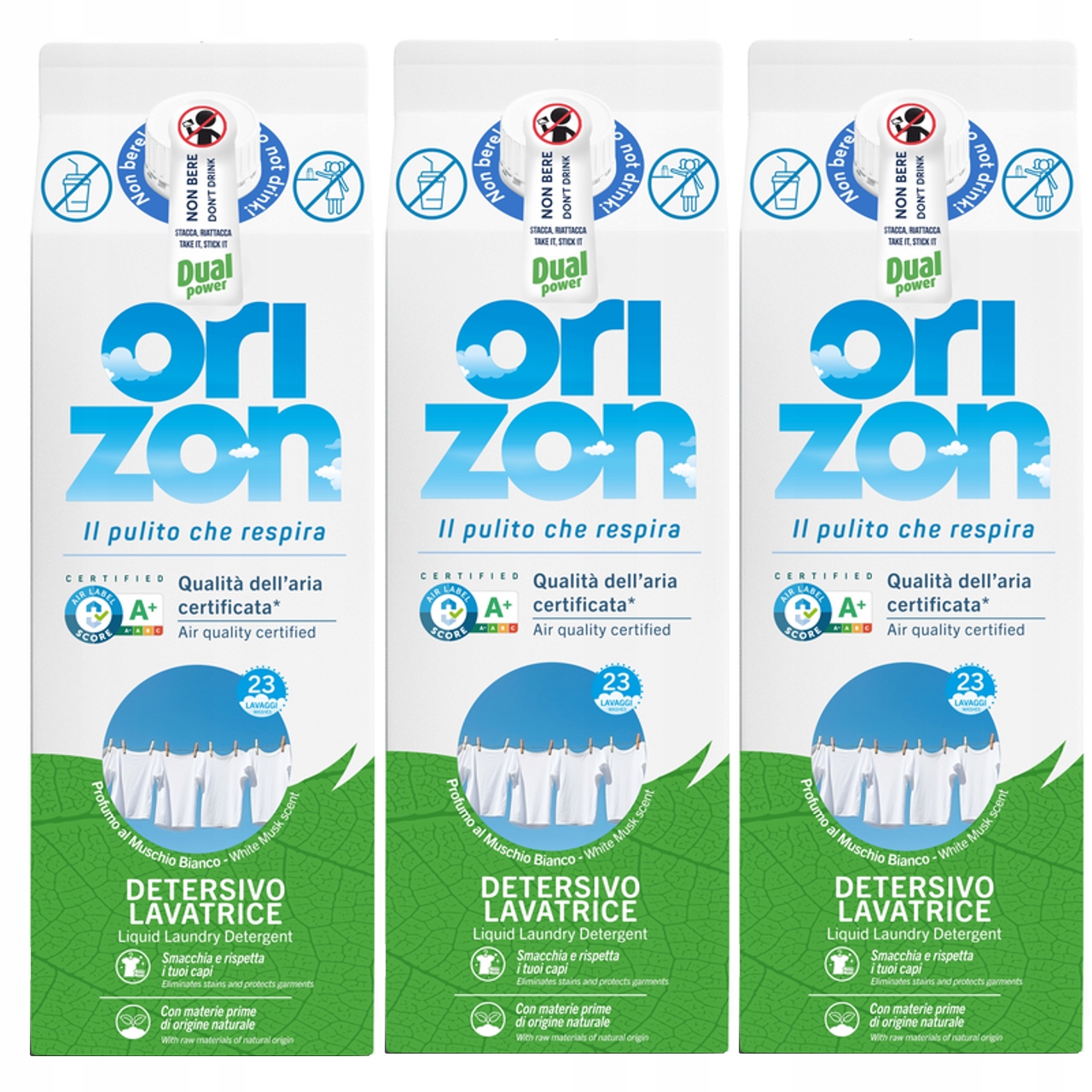 Dual Orizon Żel Do Prania Karton 3-Pack 2760 Ml Muschio Bianco