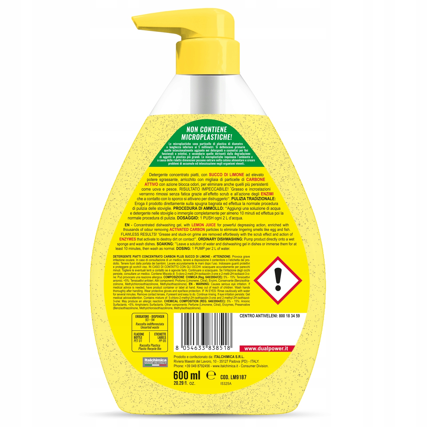 Płyn Do Mycia Naczyń Dual Power Cytrynowy, Świeży